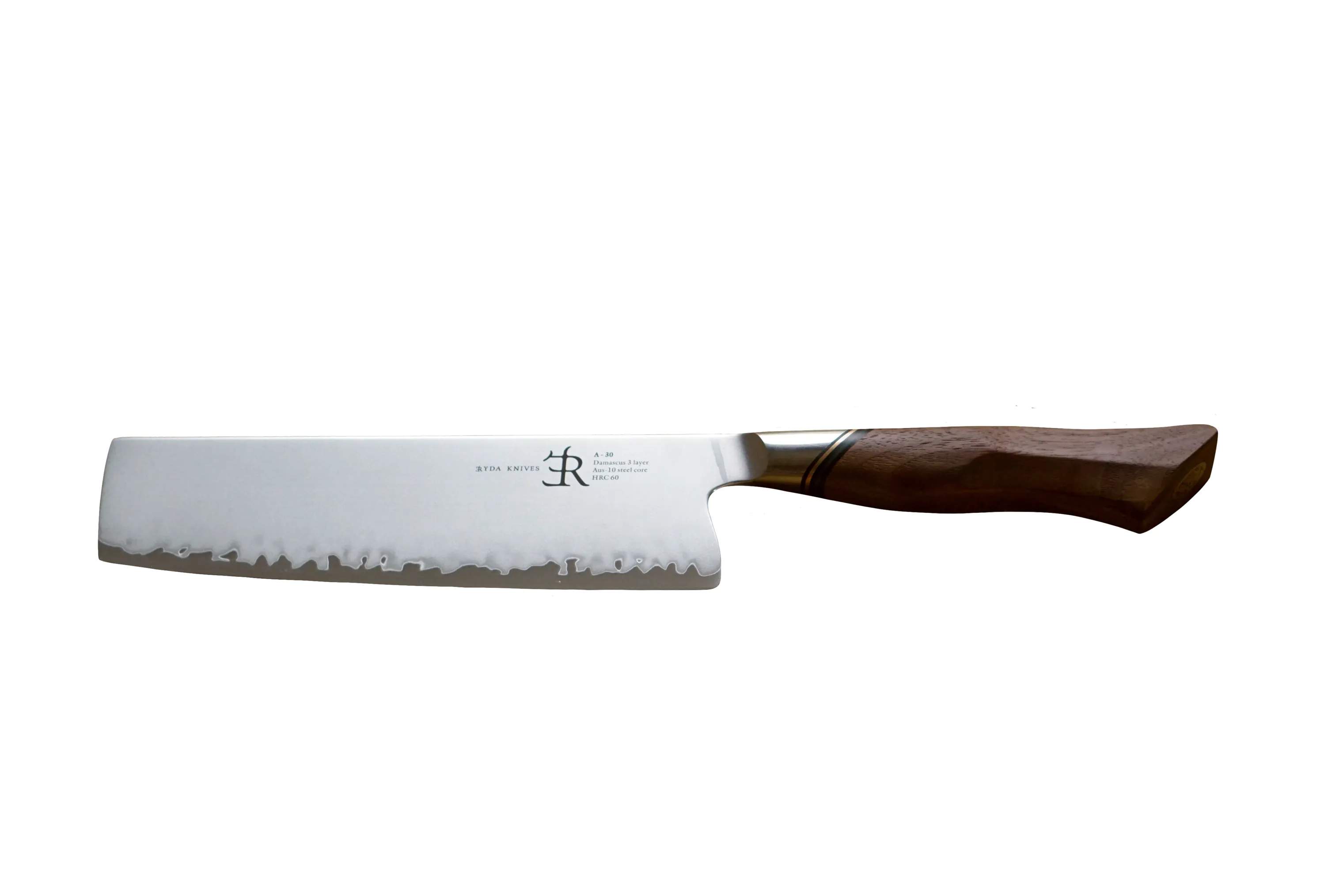 Ryda Knives Grøntsagsknive A30 Nakirikniv i rustfrit stål/brun, 1