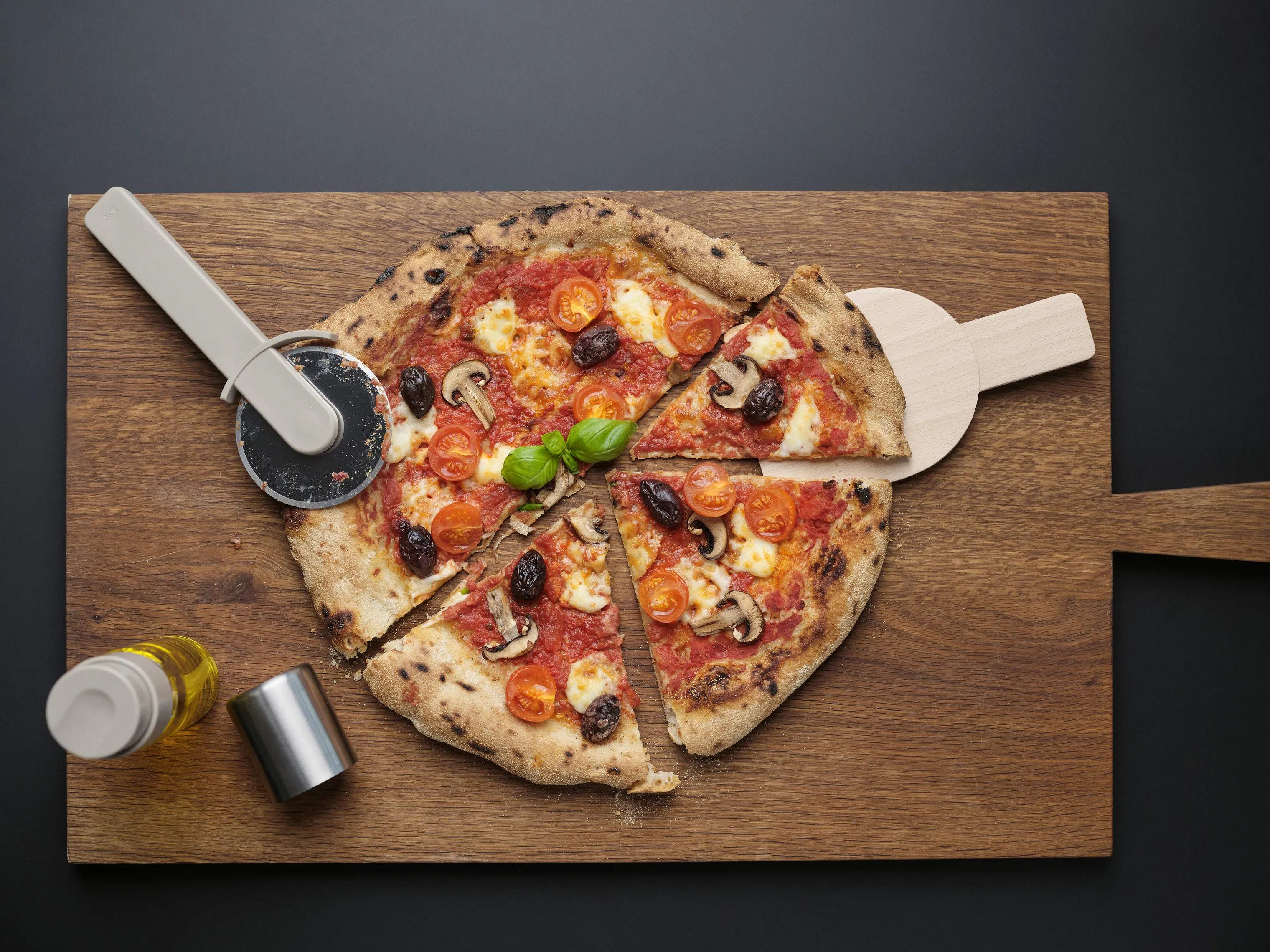 Zone Pizzaskærere Singles Pizzasæt - 3 dele i Soft Taupe, 2