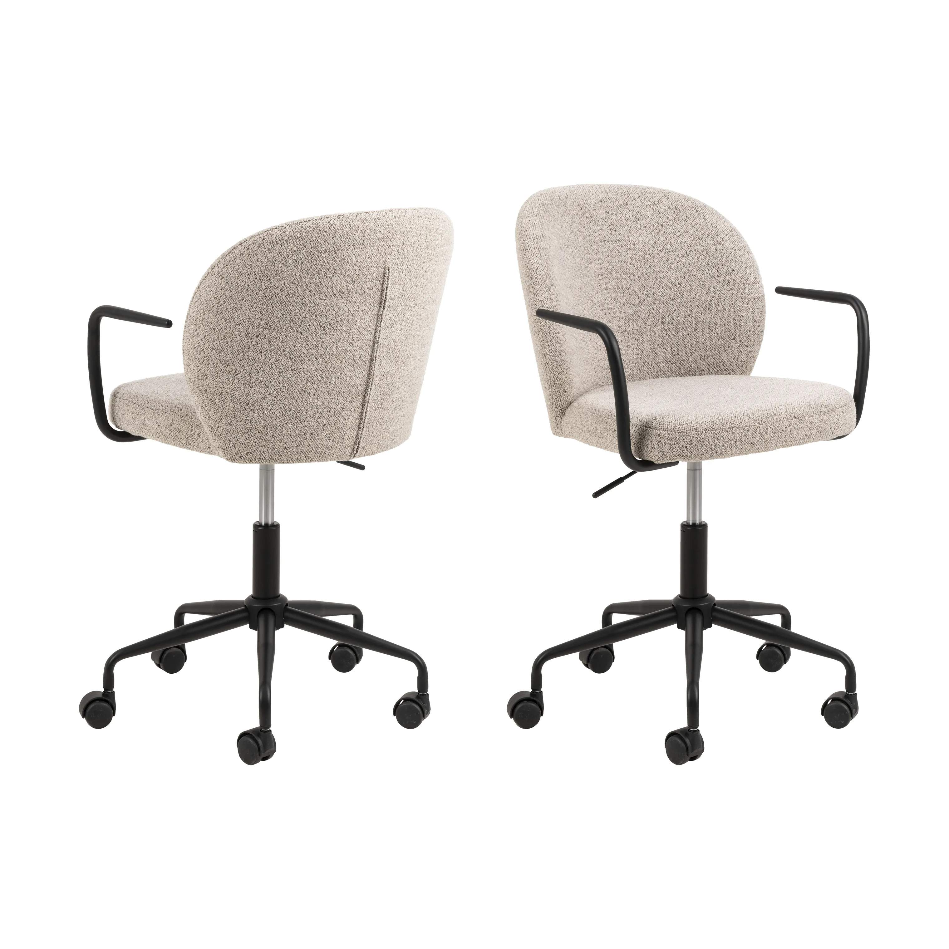 CASA Living Skrivebordsstole Patricia Skrivebordsstol i Beige, 3