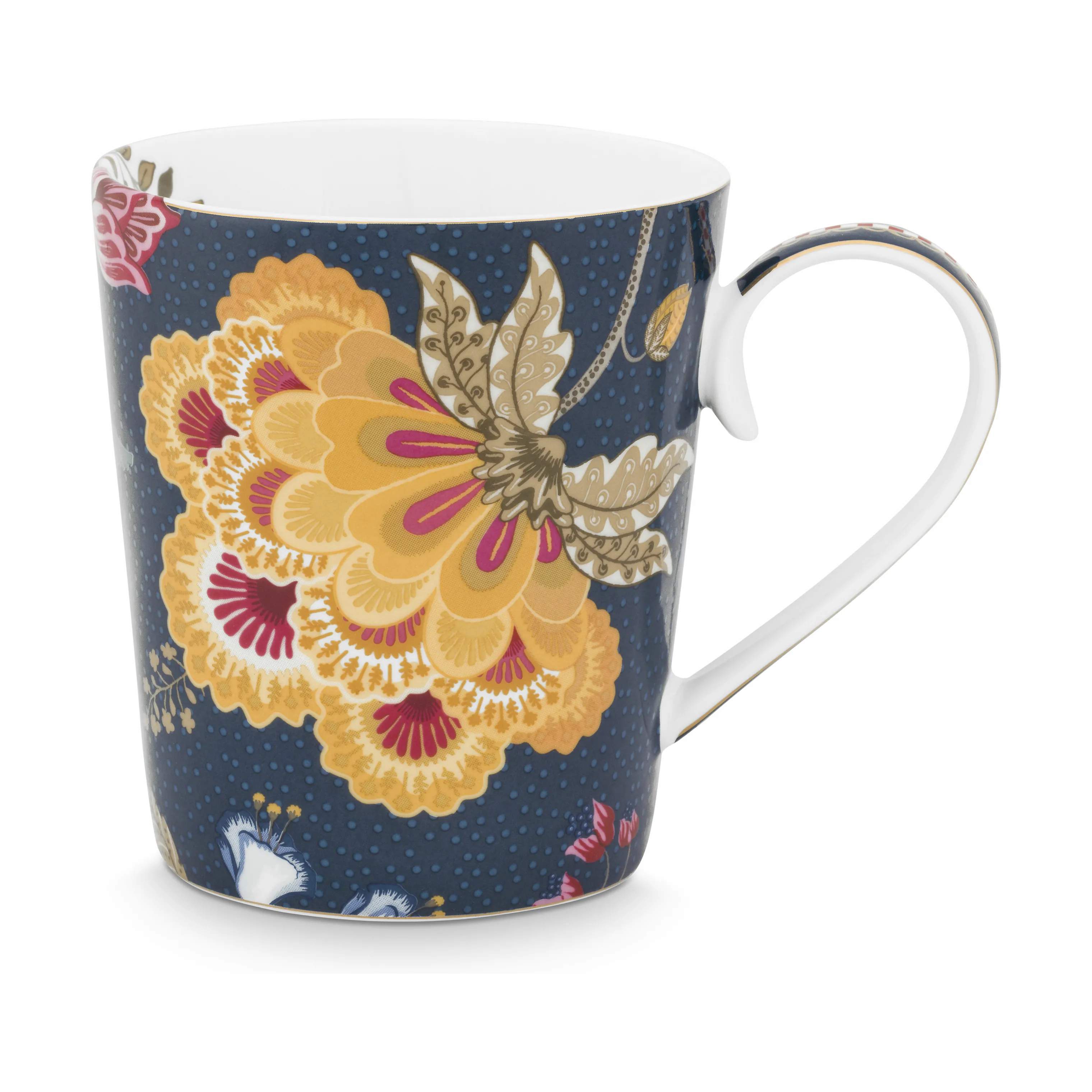 PIP Studio Krus og kopper med hank Early Bird Floral Fantasy Alfabet Krus - V i V, 3