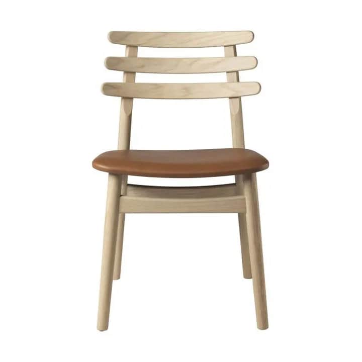 FDB Møbler Spisebordsstole J48 Spisebordstol i Cognac, 78,5 cm, 1