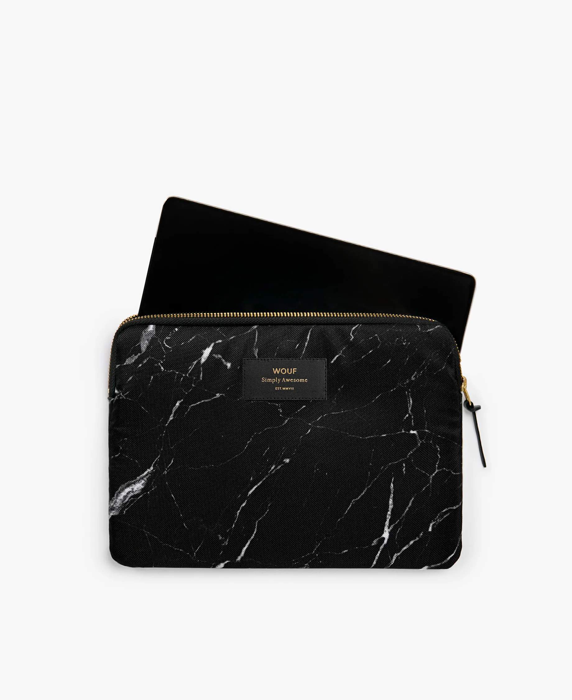 Wouf Øvrigt interiør Black Marble iPad sleeve i Sort marmor, 4