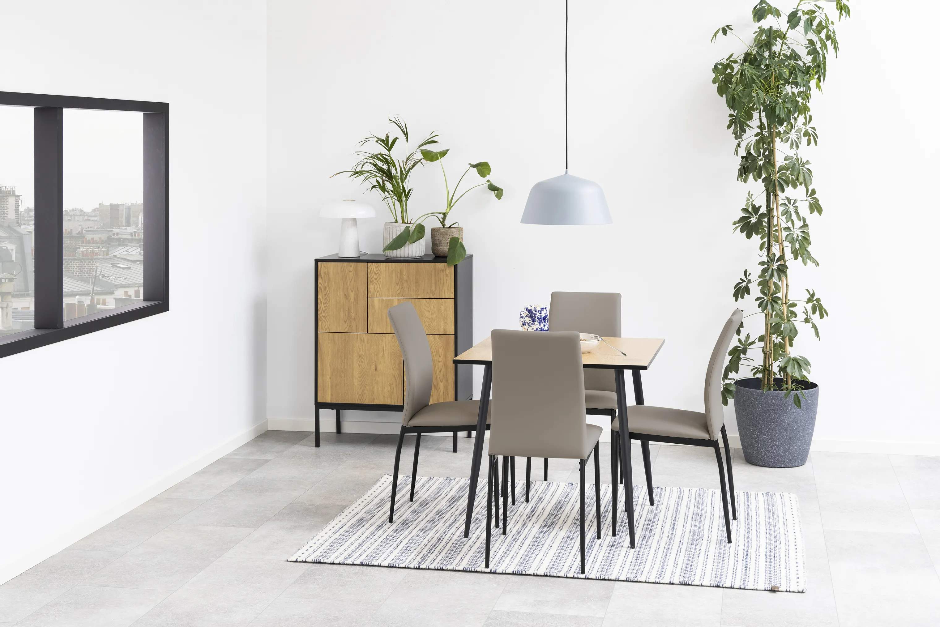 CASA Living Skabe Seaford Skænk i Lys natur/sort, 3