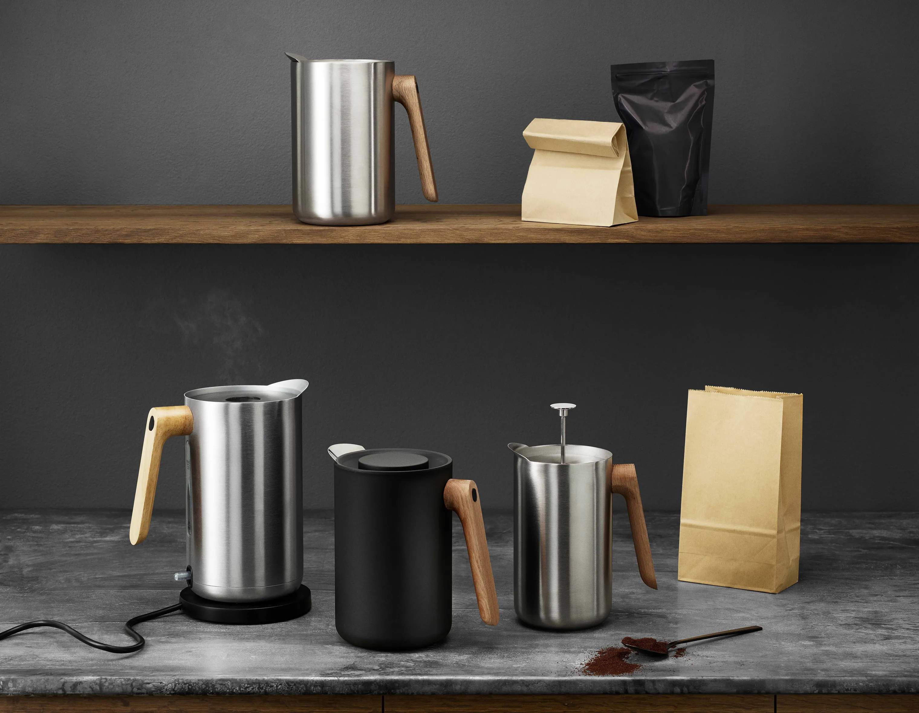 Eva Solo Stempelkander Nordic Kitchen Stempelkande i Stål/Natur, 1 L, 2