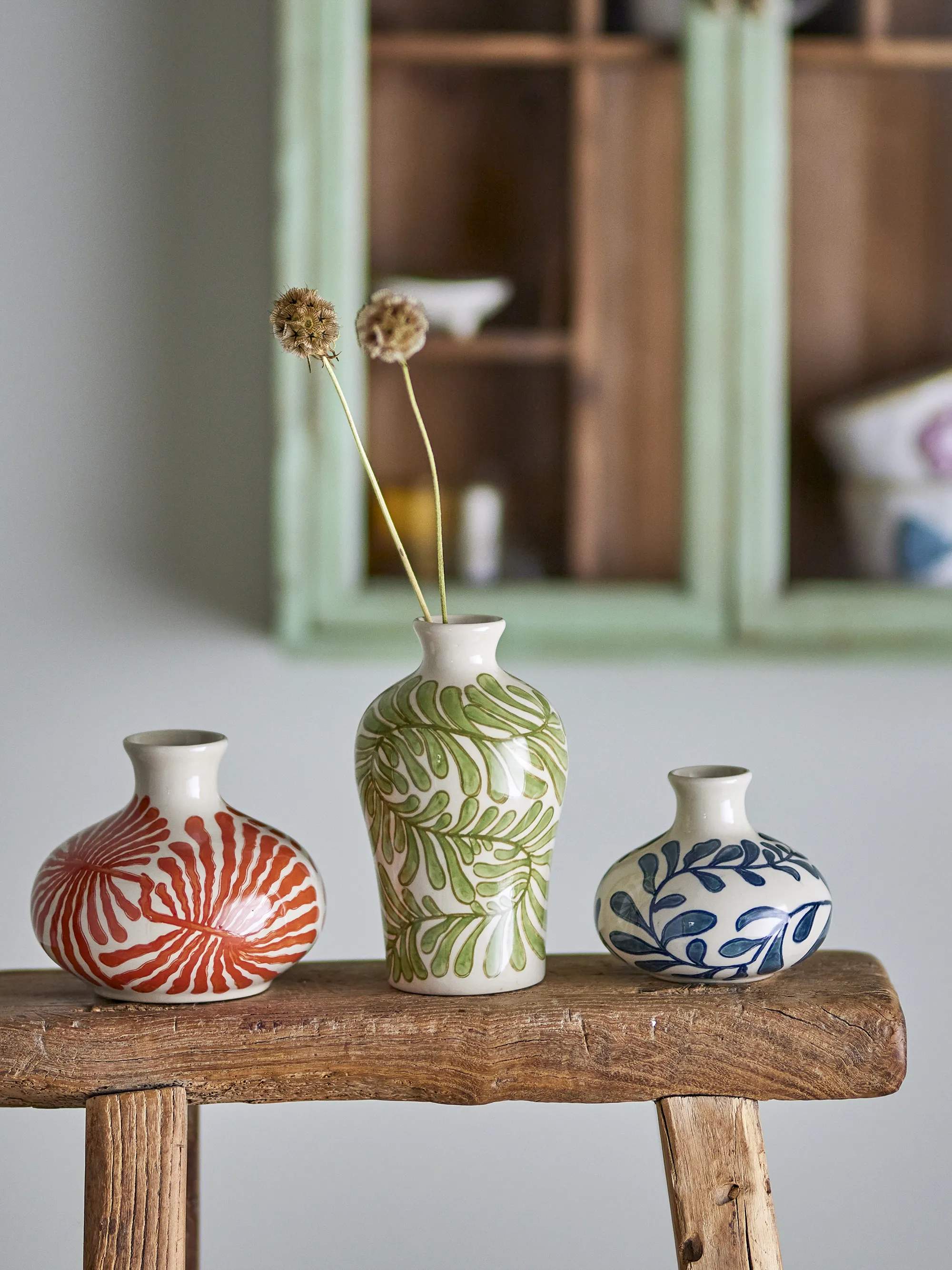 Bloomingville Vaser Fauni Vase - 3 stk i Grøn/Rød/Sort, 2