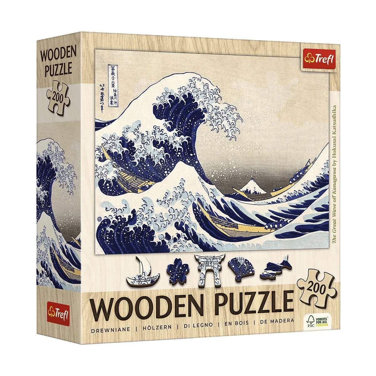 Spilbræt Puslespil Puzzle Puslespil - Den Støre Bølge af Kanagawa i Multifarvet, 1