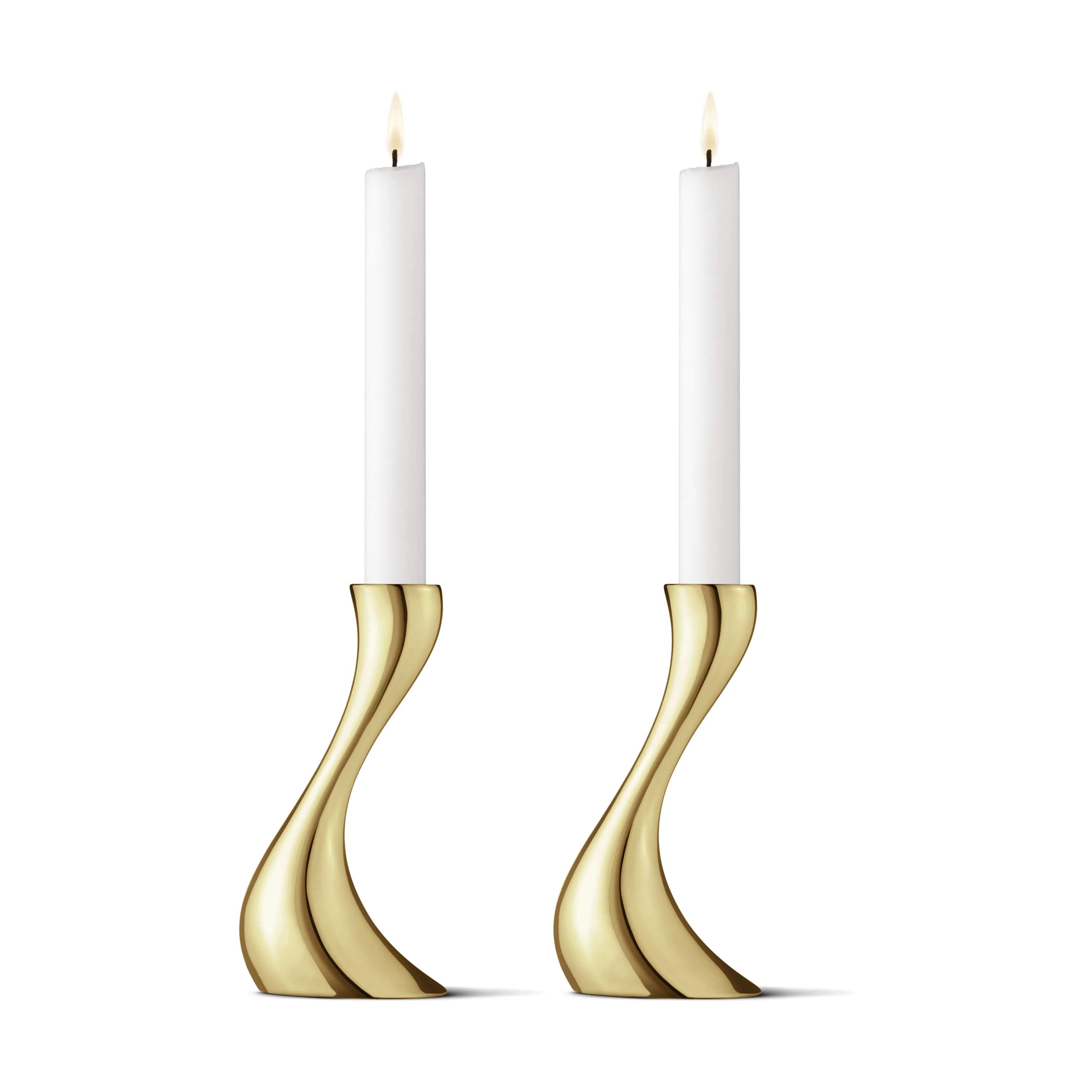 Georg Jensen Kronelysestage Cobra Lysestage - 2 stk. i Guld blank, 16 cm, 1