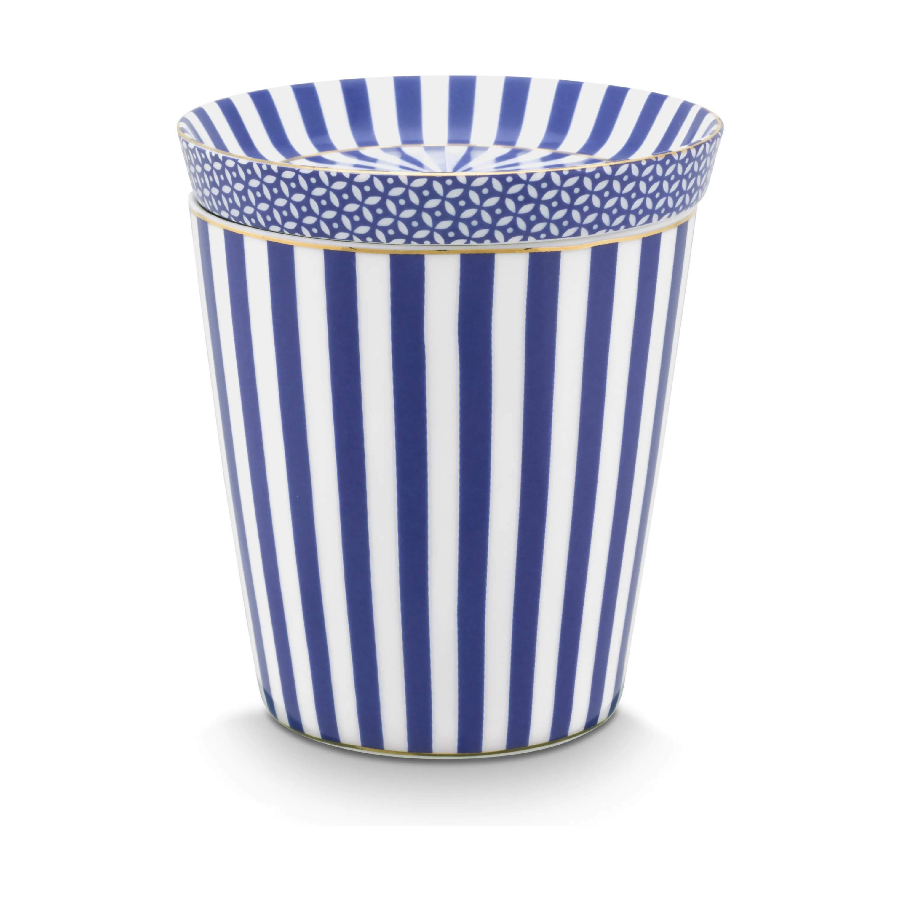 Royal Krus m. skål - 2 dele, stripes & tea tip blå, large