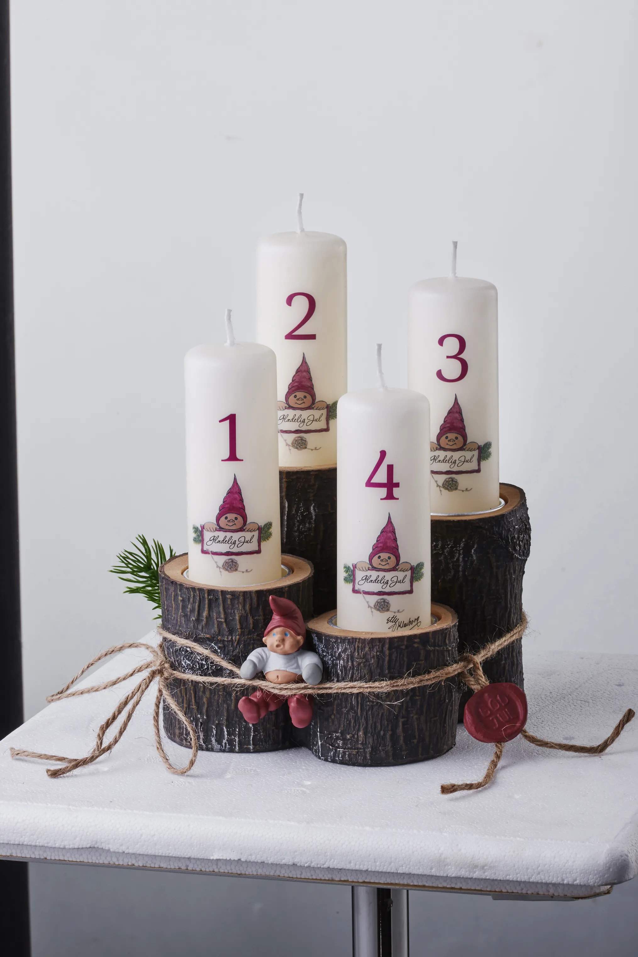Klarborg Jule- og adventsstager Adventstage - Bette Kræn i Brun, 15 cm, 2