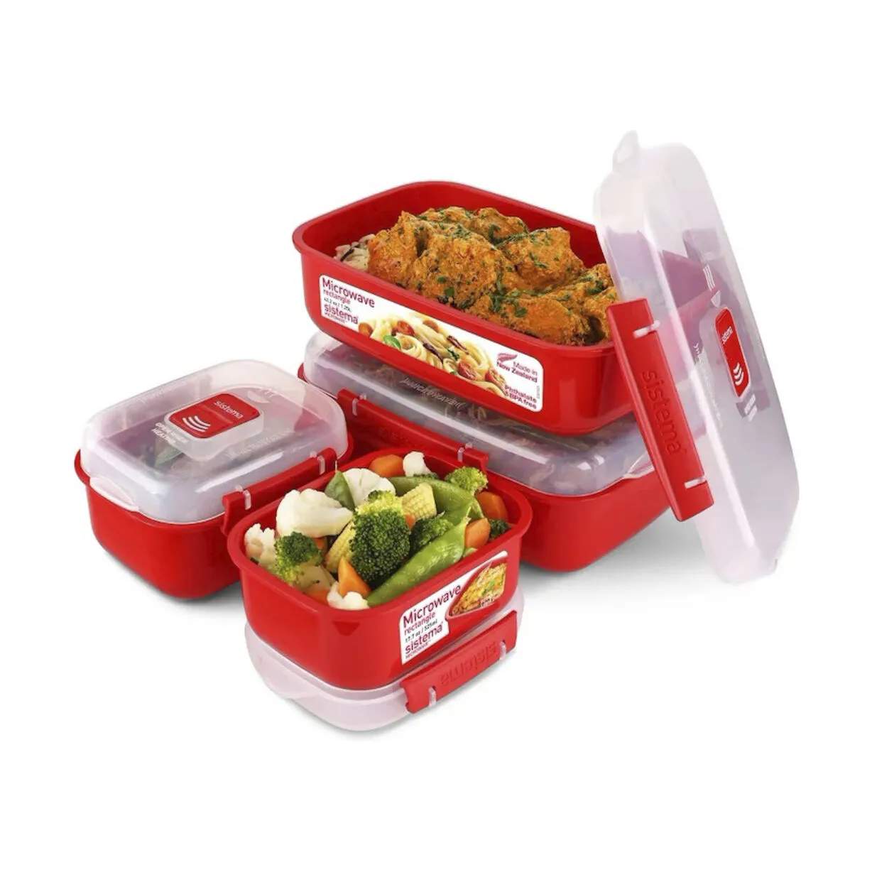 Sistema Opbevaringsbokse Microwave Opbevaringsboks - 4 stk. i Rød, 2
