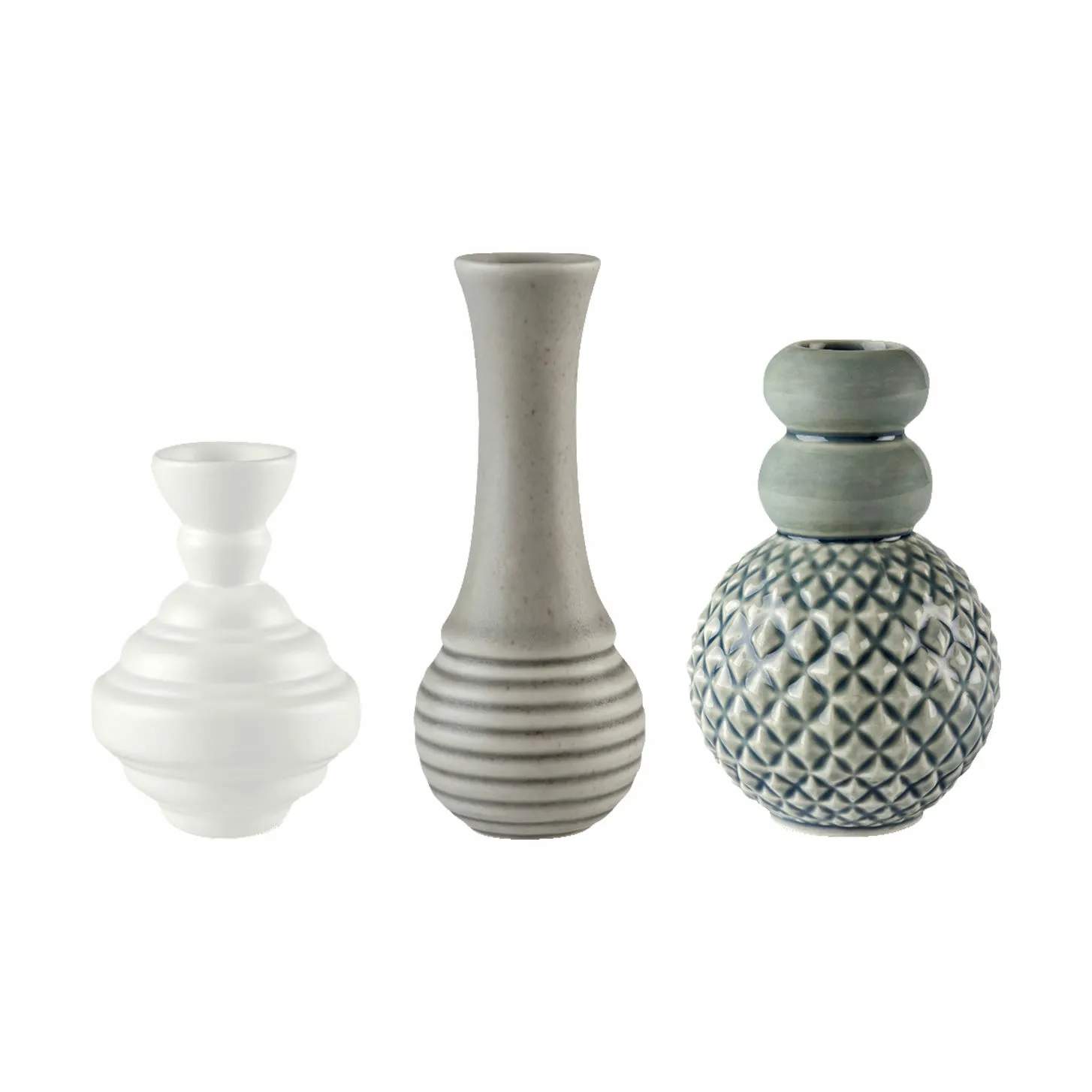 Dottir vaser Samsurium Vasesæt - 3 stk - H 7,5 cm - Keramik - Blå