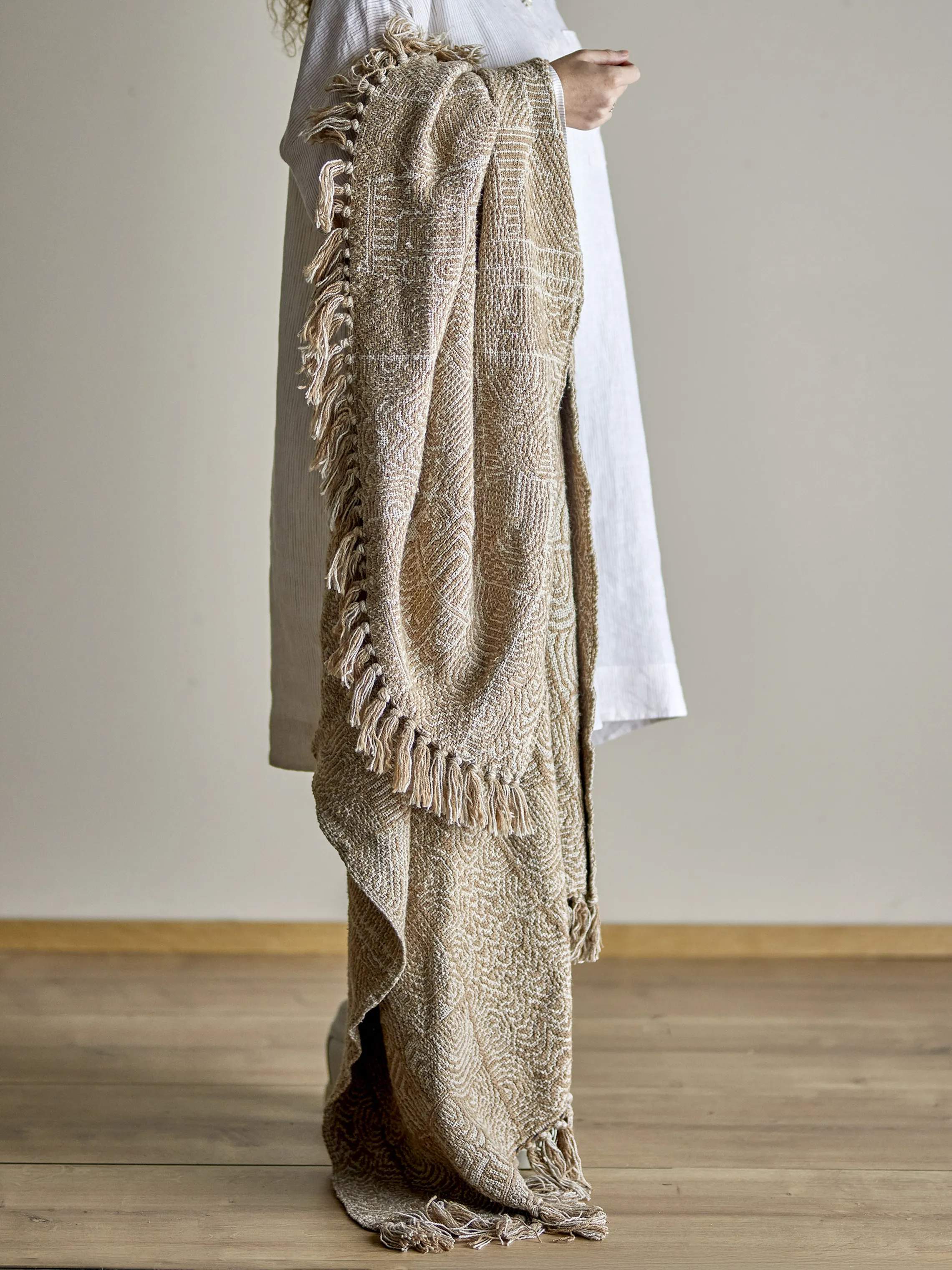 Bloomingville Plaider Bresso Plaid i Brun, 3