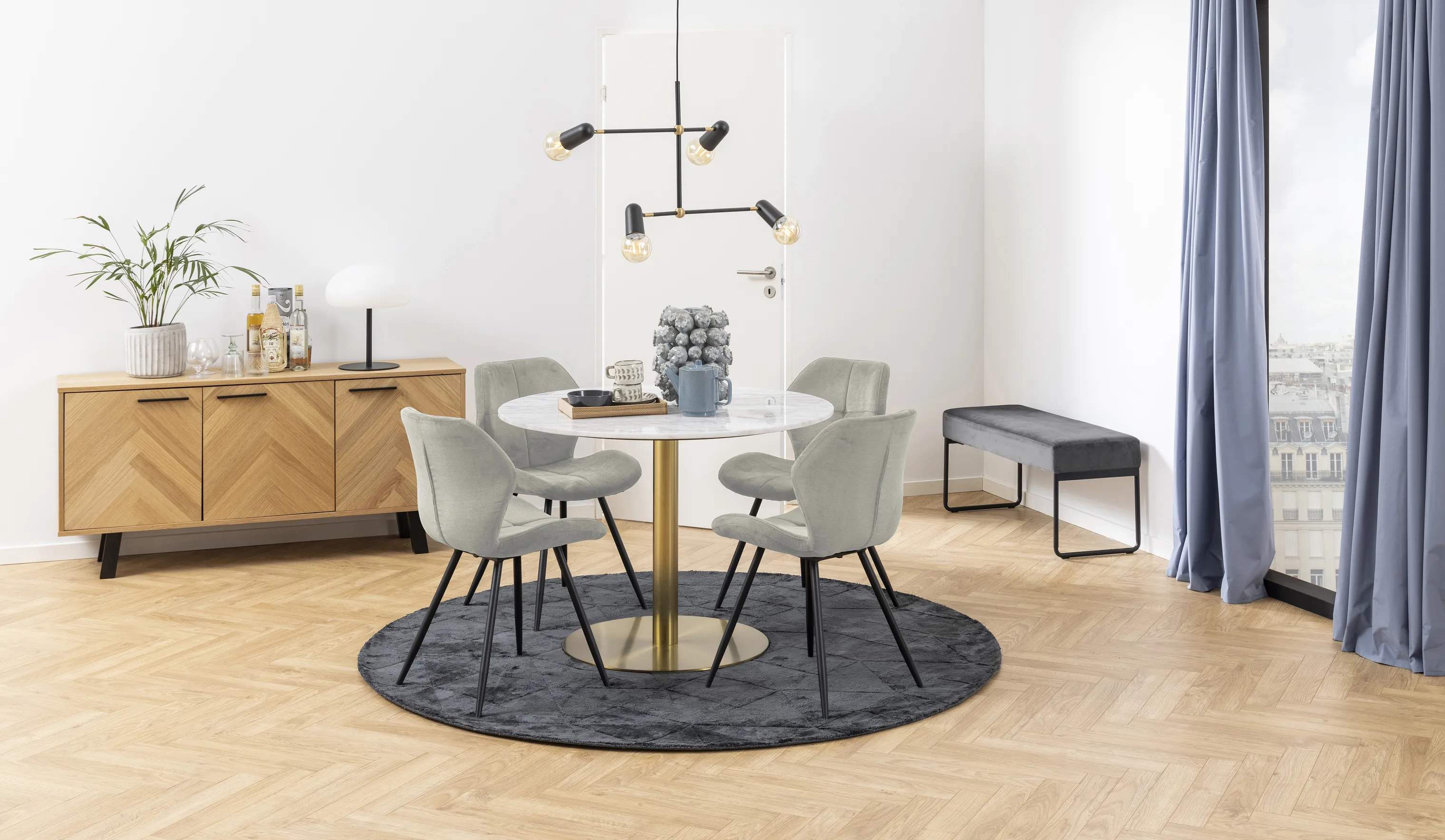 CASA Living Spisebordsstole Petri Spisebordsstol - 2 stk. i sand/sort, 2
