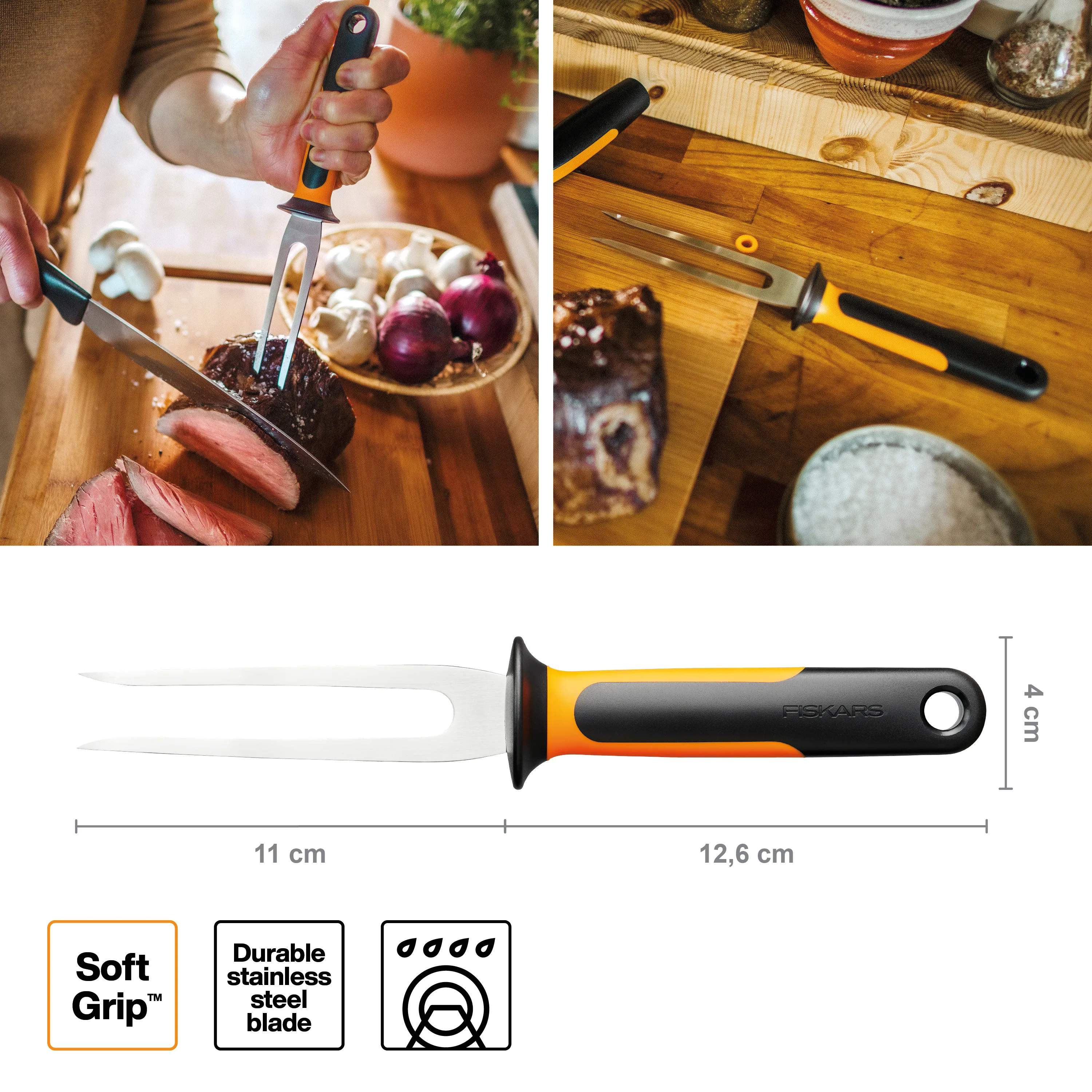 Fiskars Stegegafler Functional Form Forskærergaffel i Sort/Orange, 2