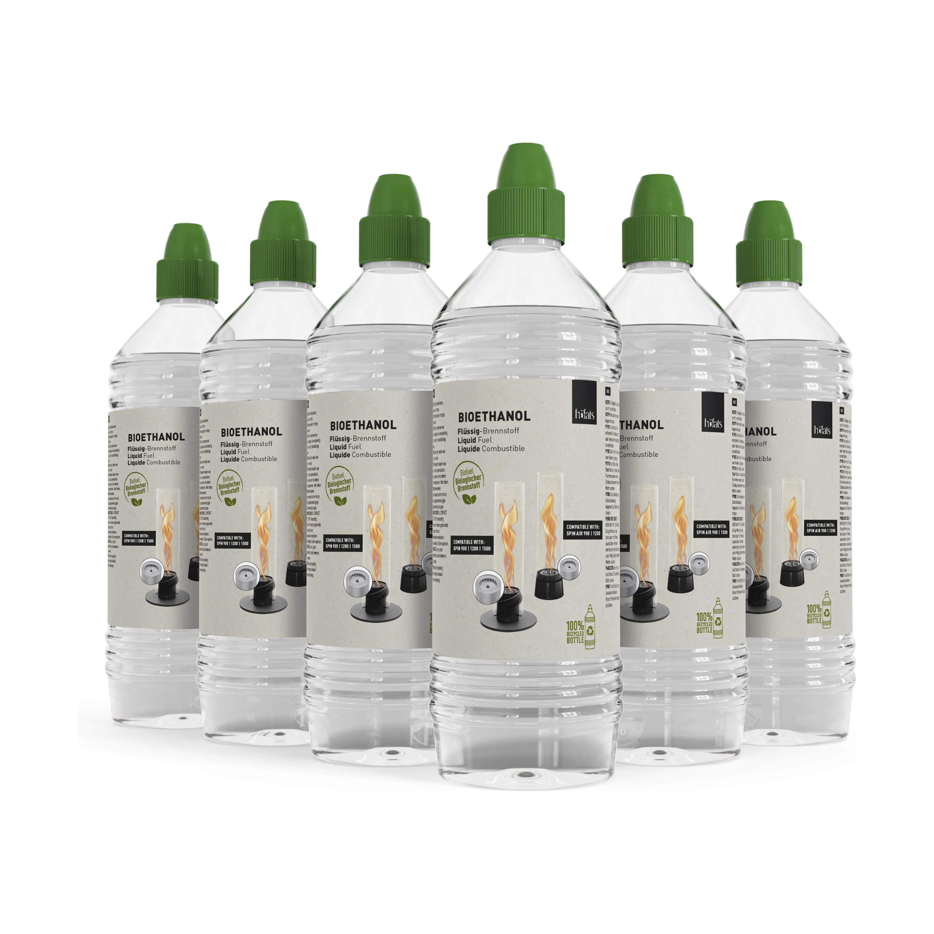Bioethanol - 6 stk., klar, large