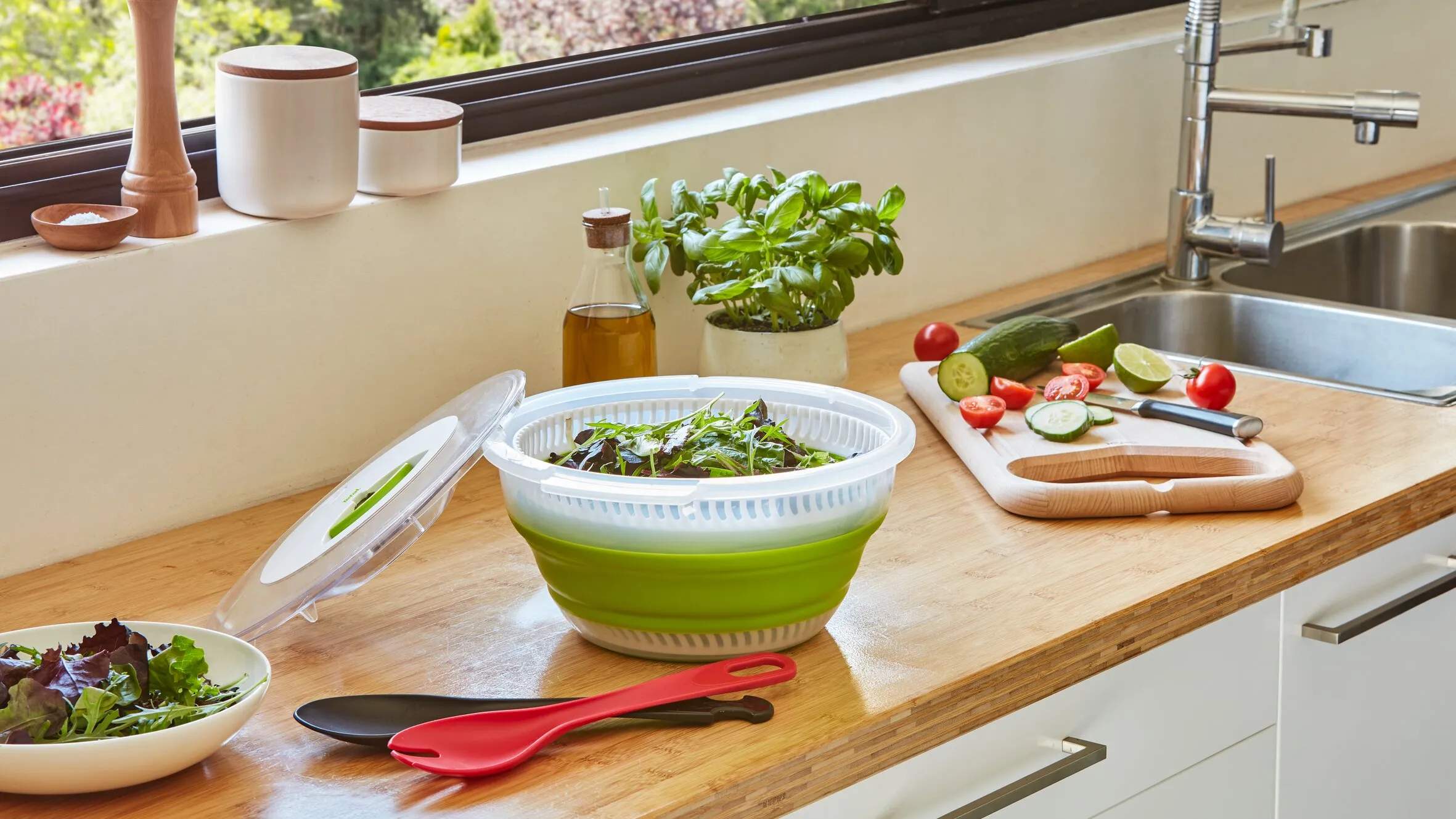 Tefal Salatslynger Foldbar Salatslynge i Grøn / Hvid, 6