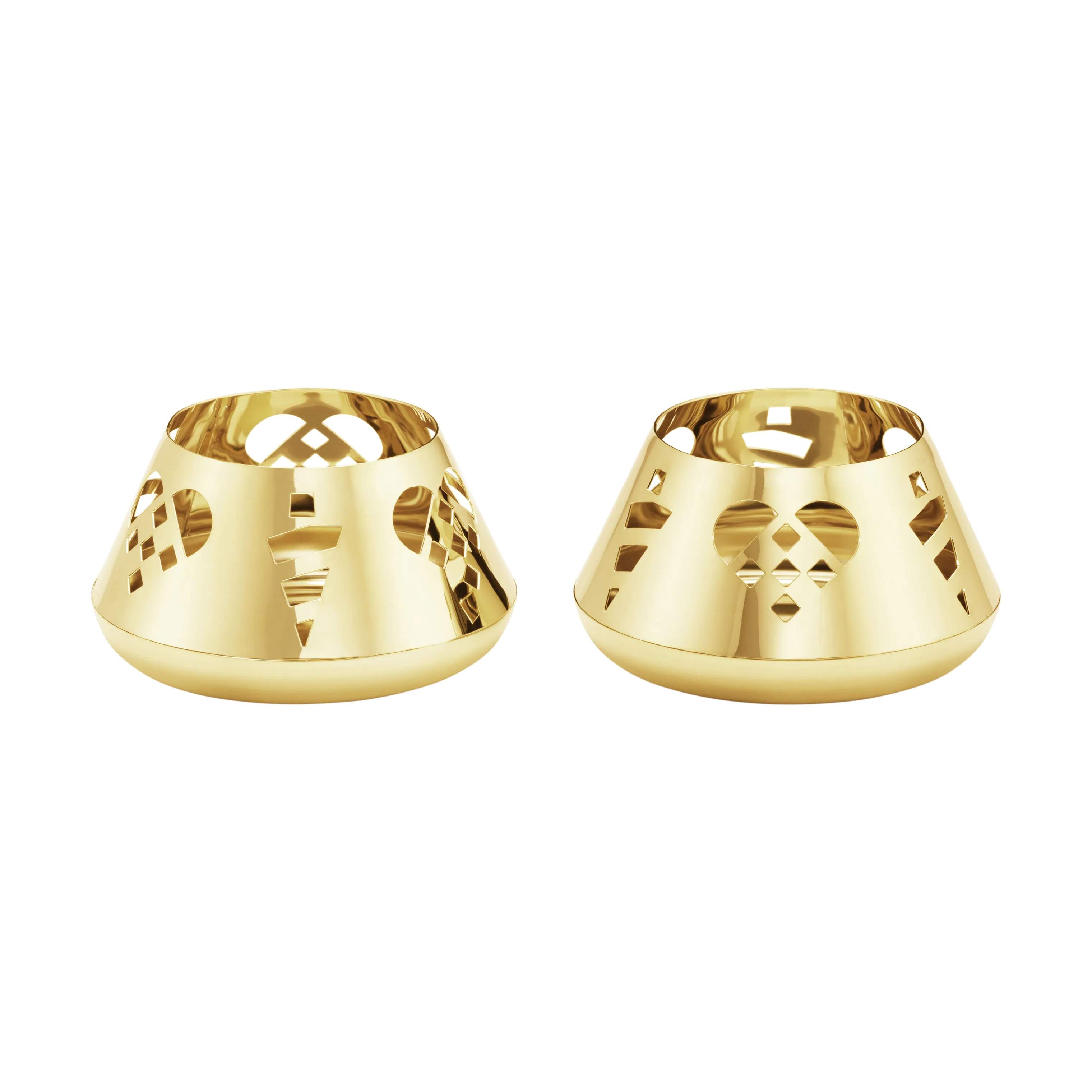 CC 2025 Fyrfadsstage - 2 stk., guld, large
