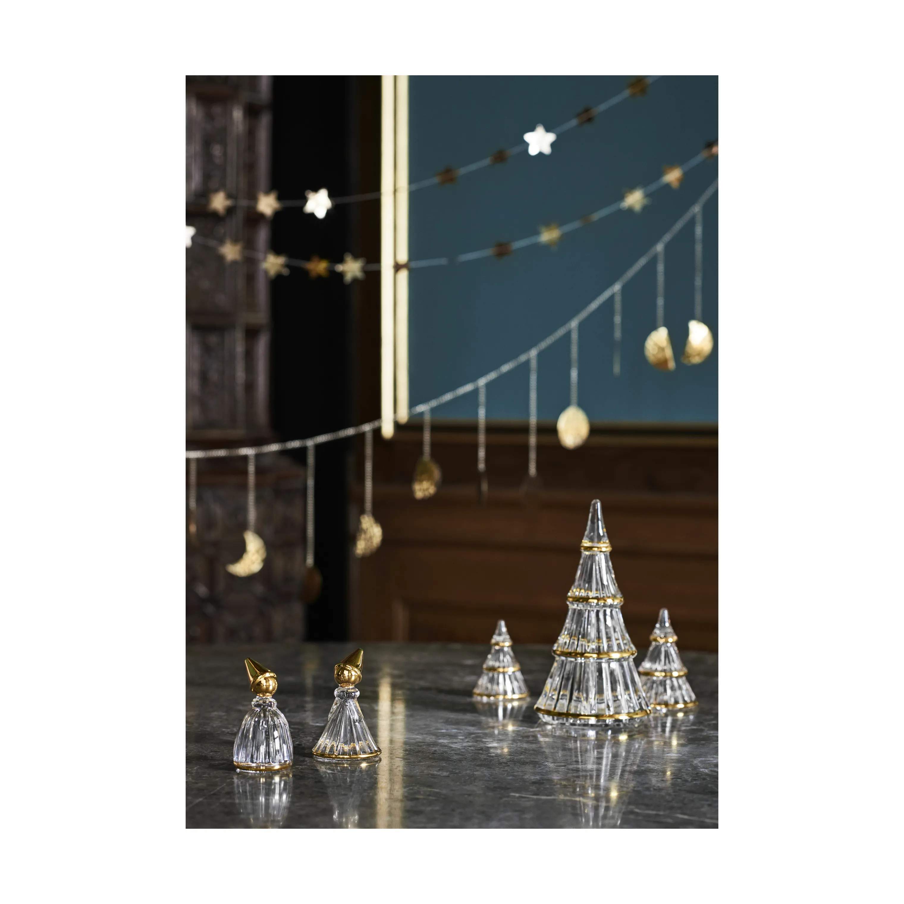 Holmegaard Julefigurer Fairytales Juletræ i Klar/guld, 13,5 cm, 3