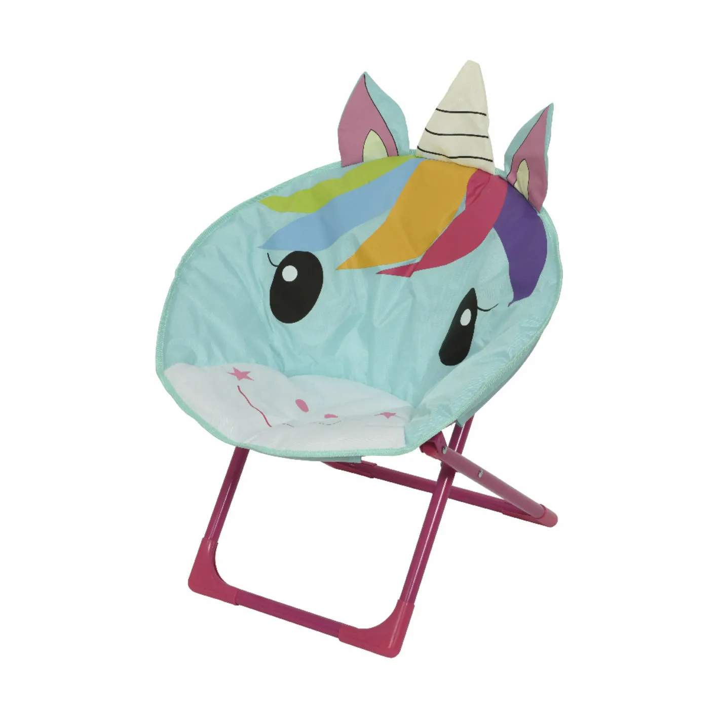 Liggestol - Unicorn, lyseblå/pink, large
