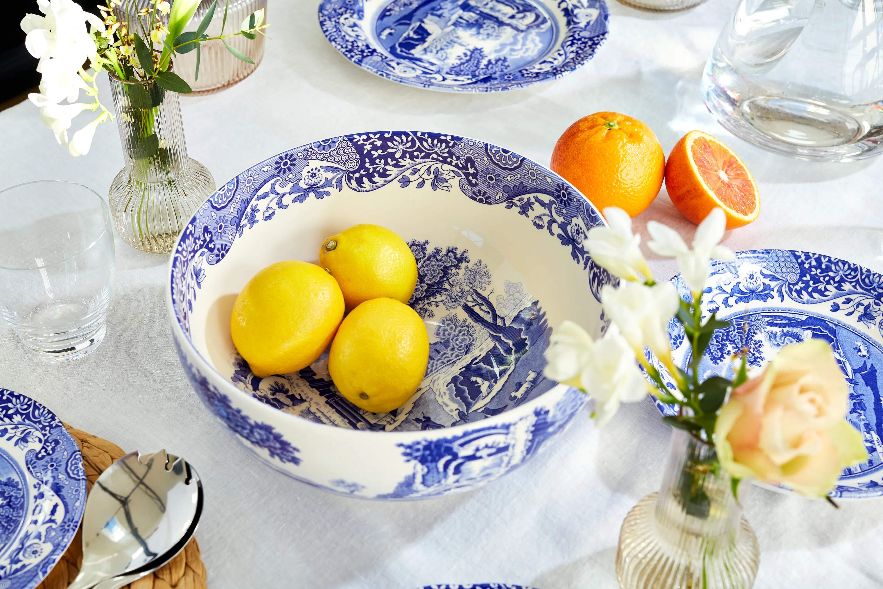 Spode Serveringsskåle Blue Italian Blue Italien Skål i Blå/hvid, 3