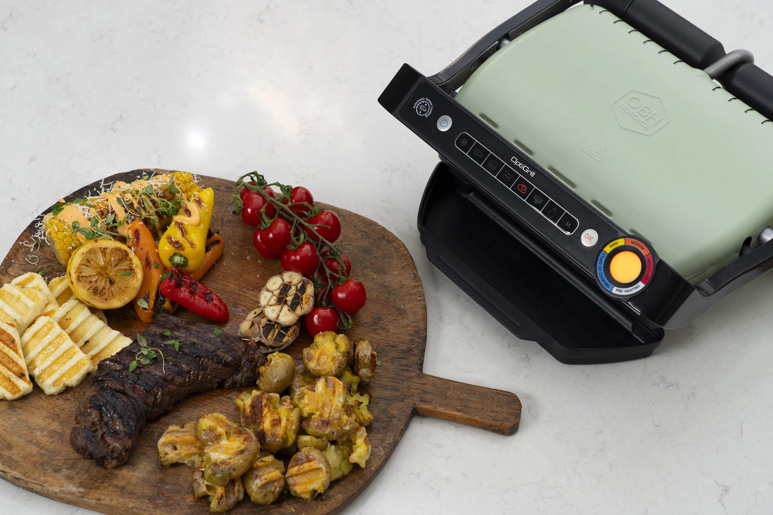 OBH Nordica Bordgrill OptiGrill Bordgrill i Sort/grøn, 9