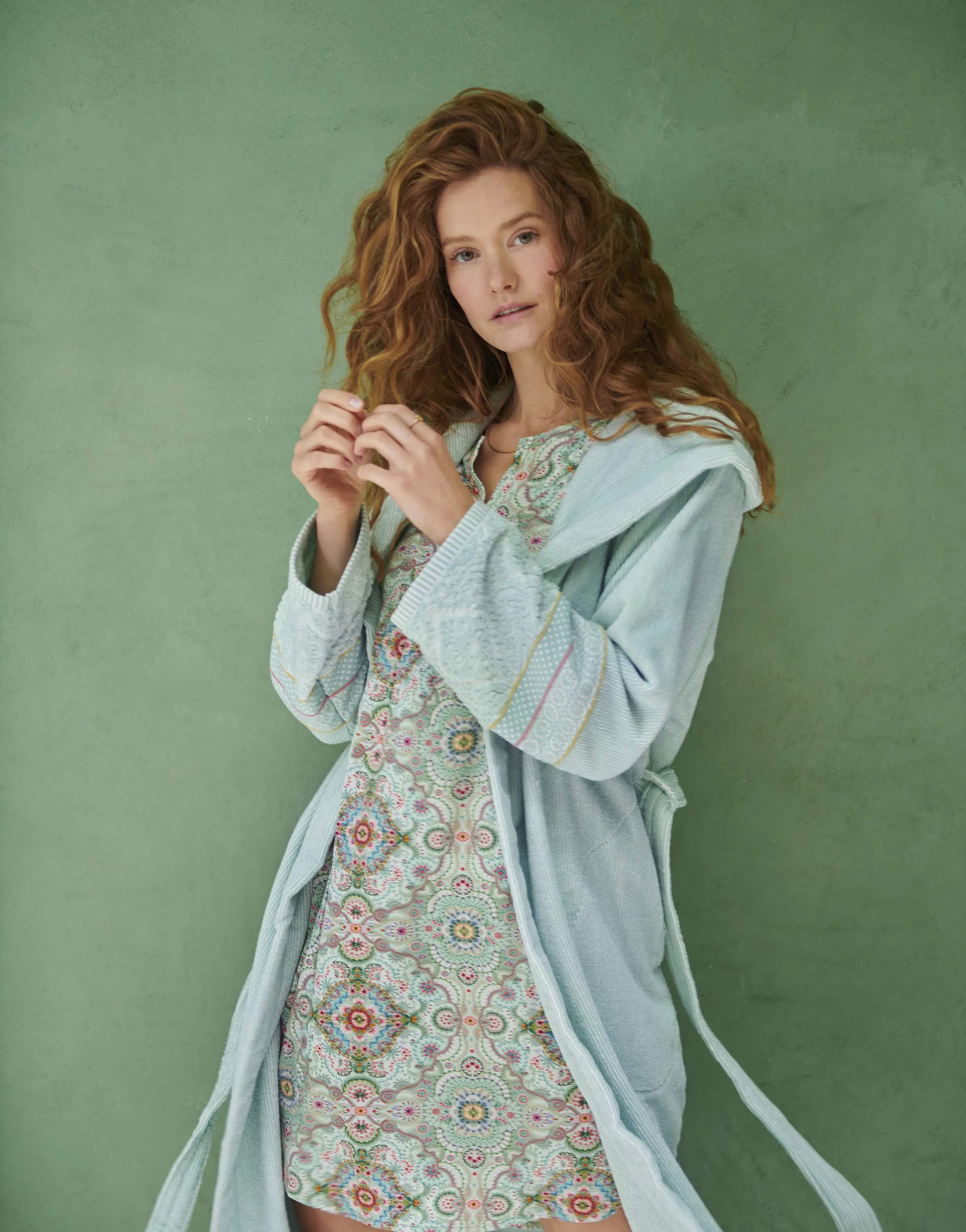 PIP Studio Morgenkåber Soft Zellige Badekåbe i Blue , XL, 2