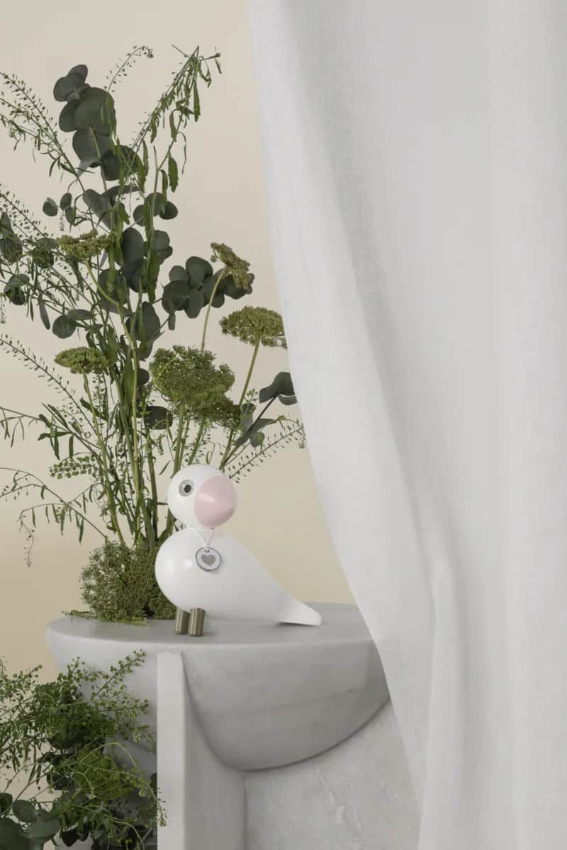 Kay Bojesen Dyrefigurer Birds Sangfugl Love i Hvid/Rosa, 3