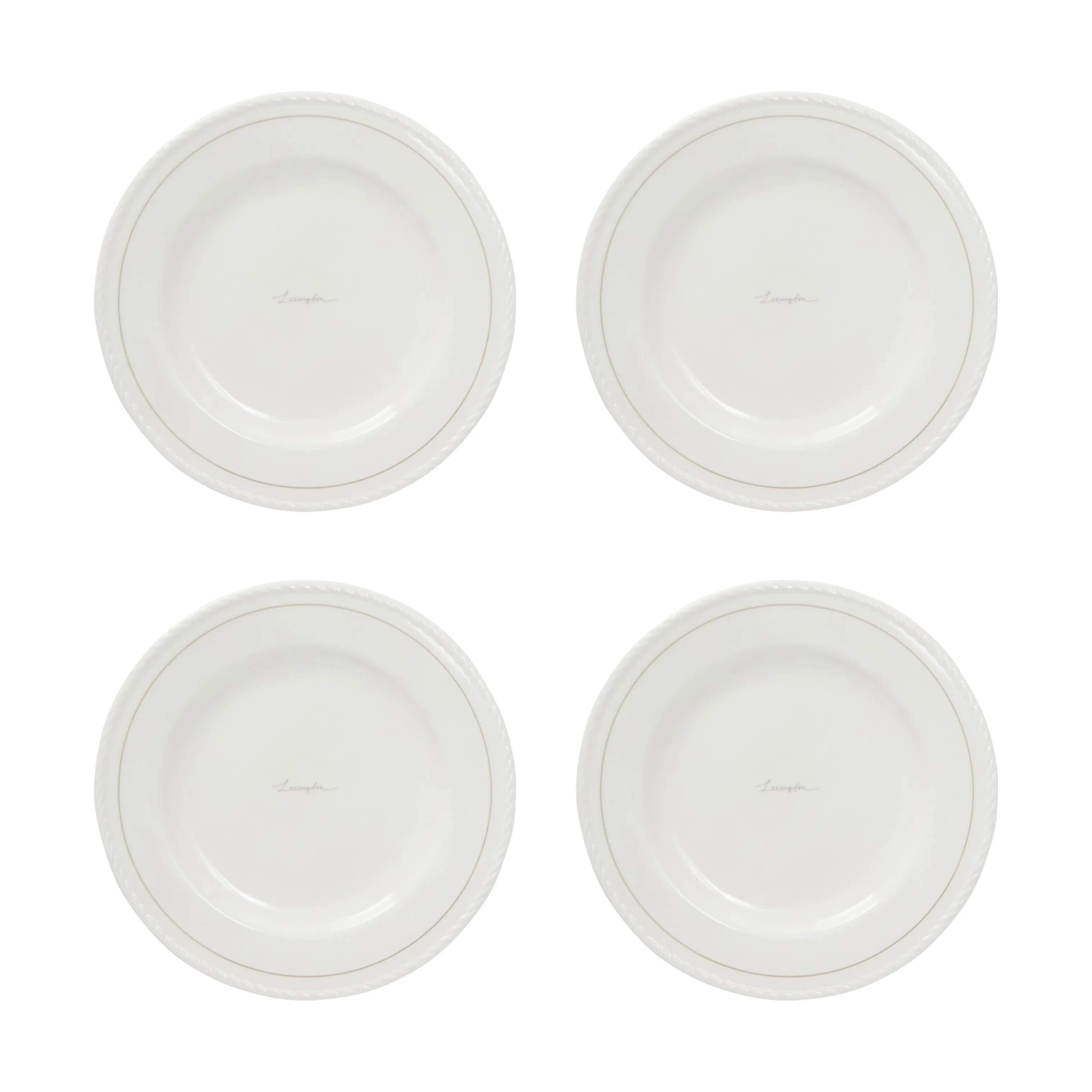 Frokosttallerken - 4 stk., white/beige, large