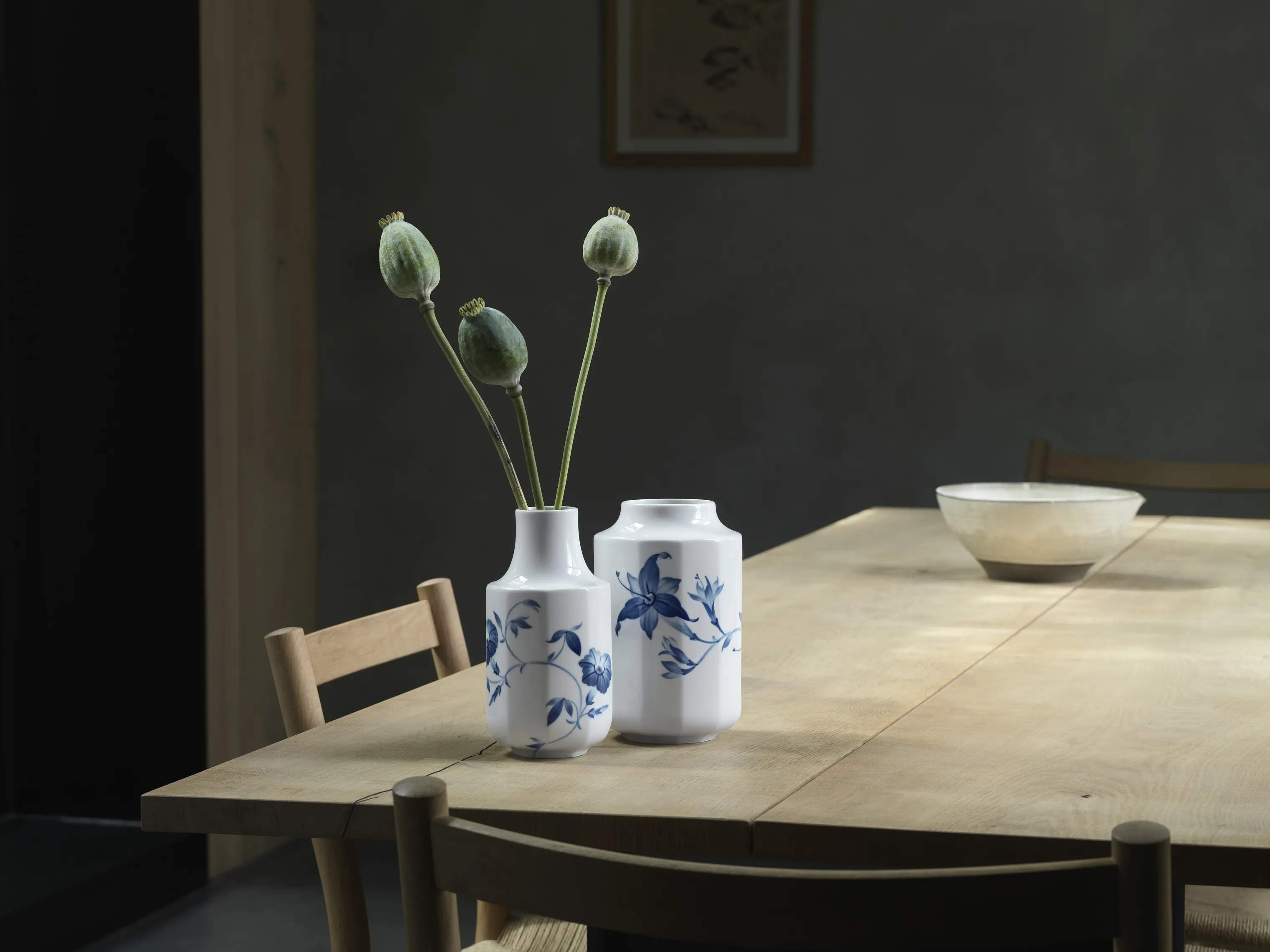 Royal Copenhagen Vaser Blomst Vase - Snerle i Hvid/blå, 19 cm, 3