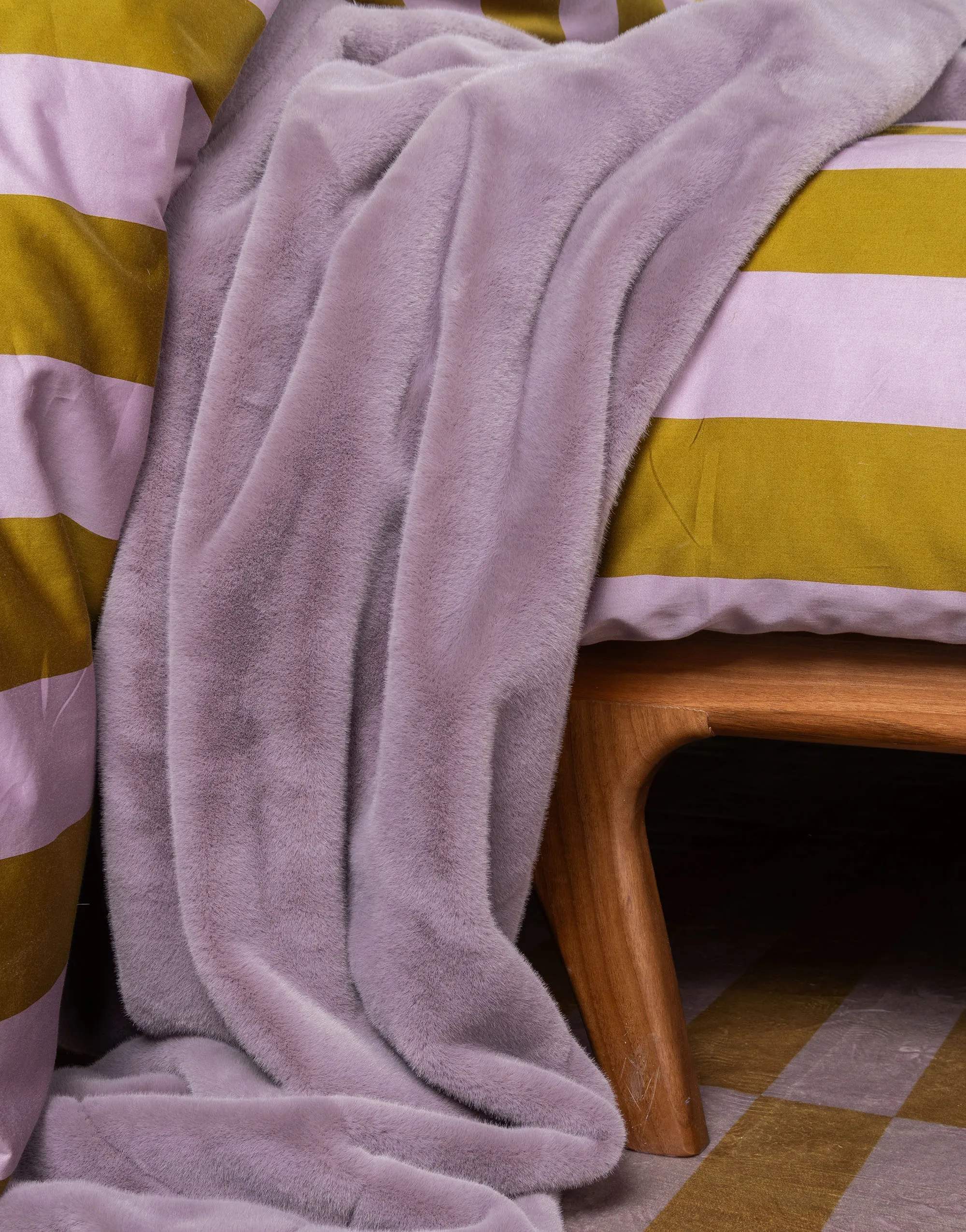 Essenza Plaider Furry Plaid i Pale purple, B150 x L200 cm, 3