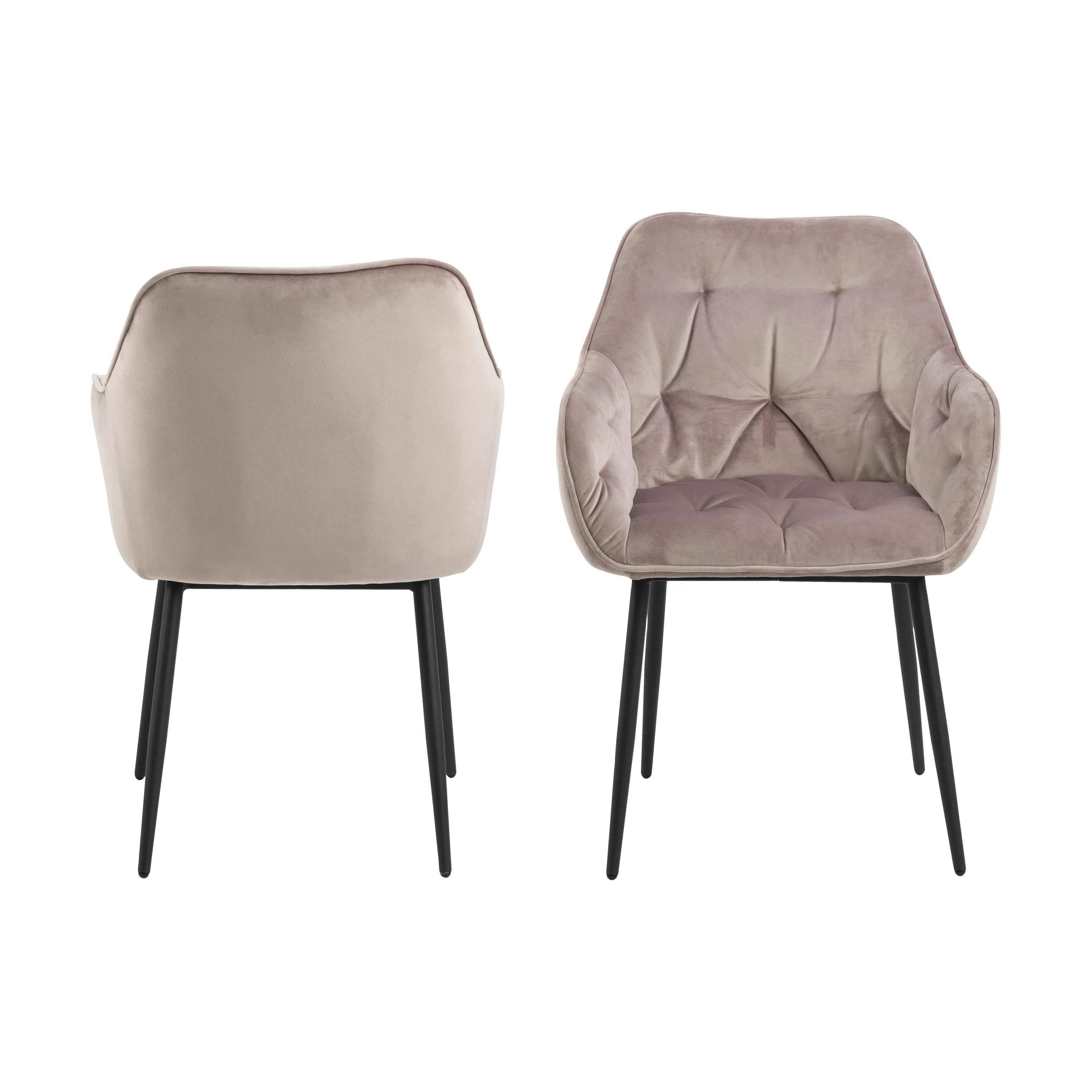 CASA Living Spisebordsstole Brooke Spisebordsstol - 2 stk. i Dusty rose, 3