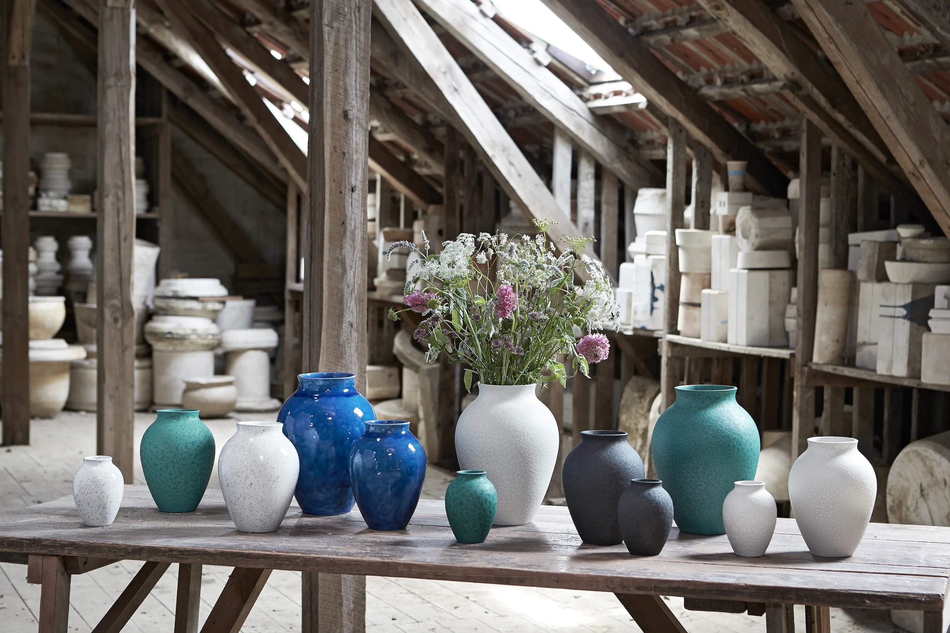 Knabstrup Keramik Vaser Vase i Hvid, 20 cm, 3