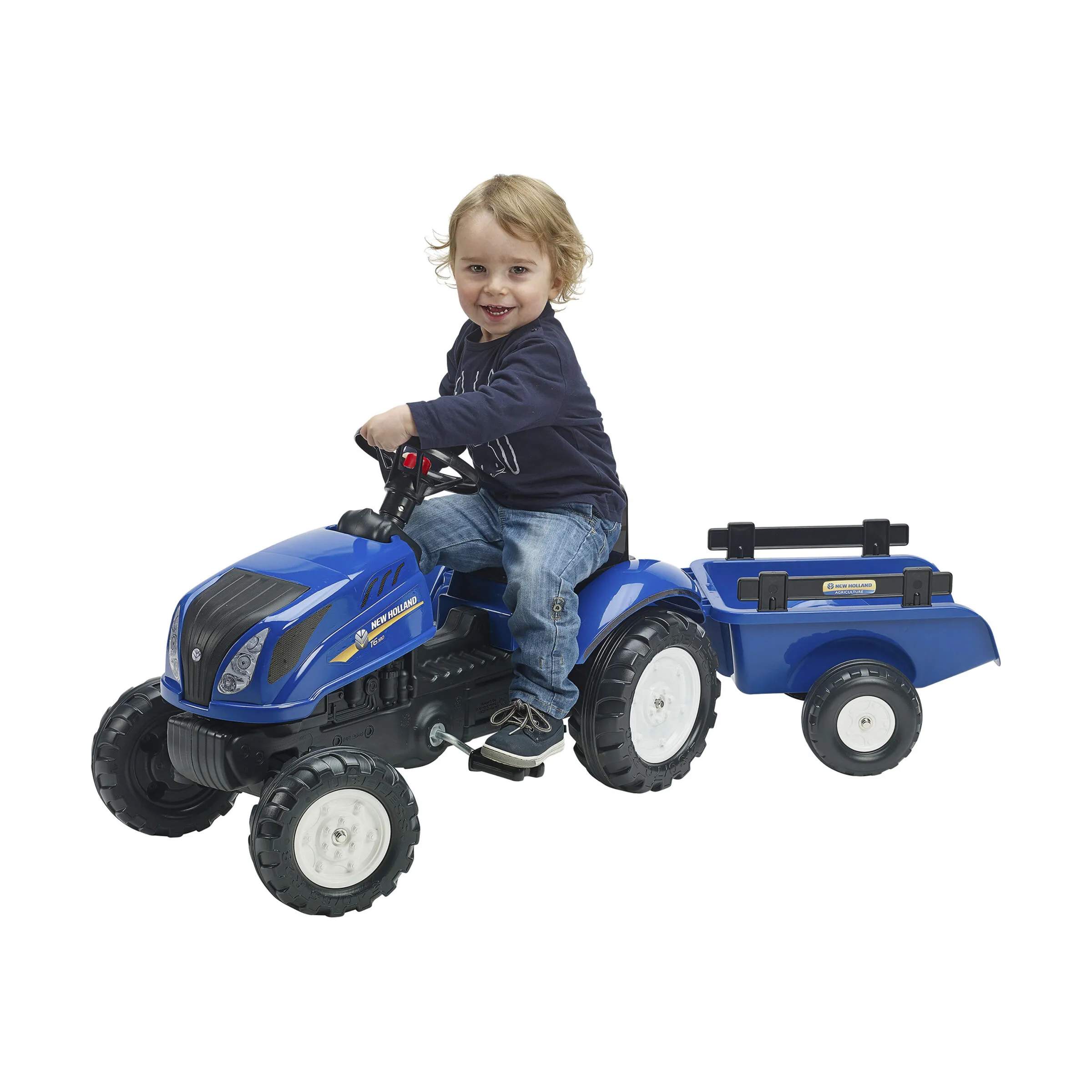 FALK Øvrig udeleg Traktor m. trailer i Blå, 2