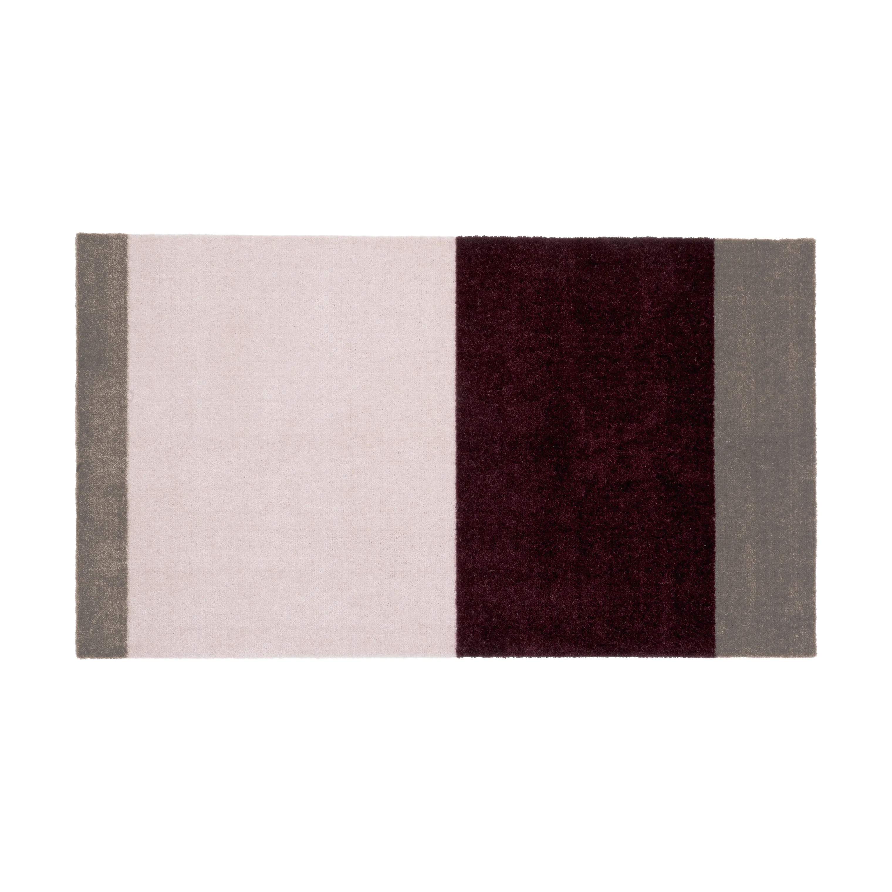 Stripes Horisontal Gulvmåtte, bordeaux/ rosa/sand, large