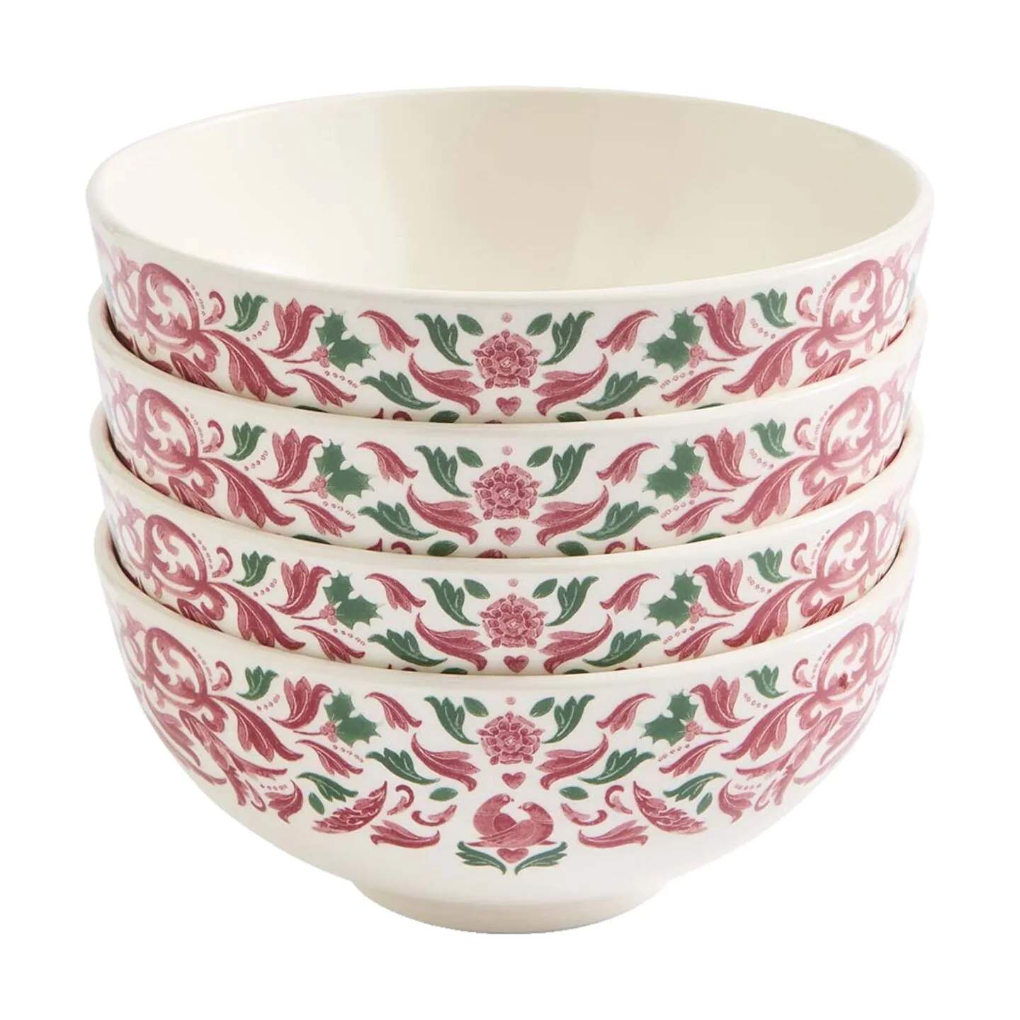 Spode Serveringsskåle Yuletide Skåle - 4 stk. i Rød/grøn/hvid, 1
