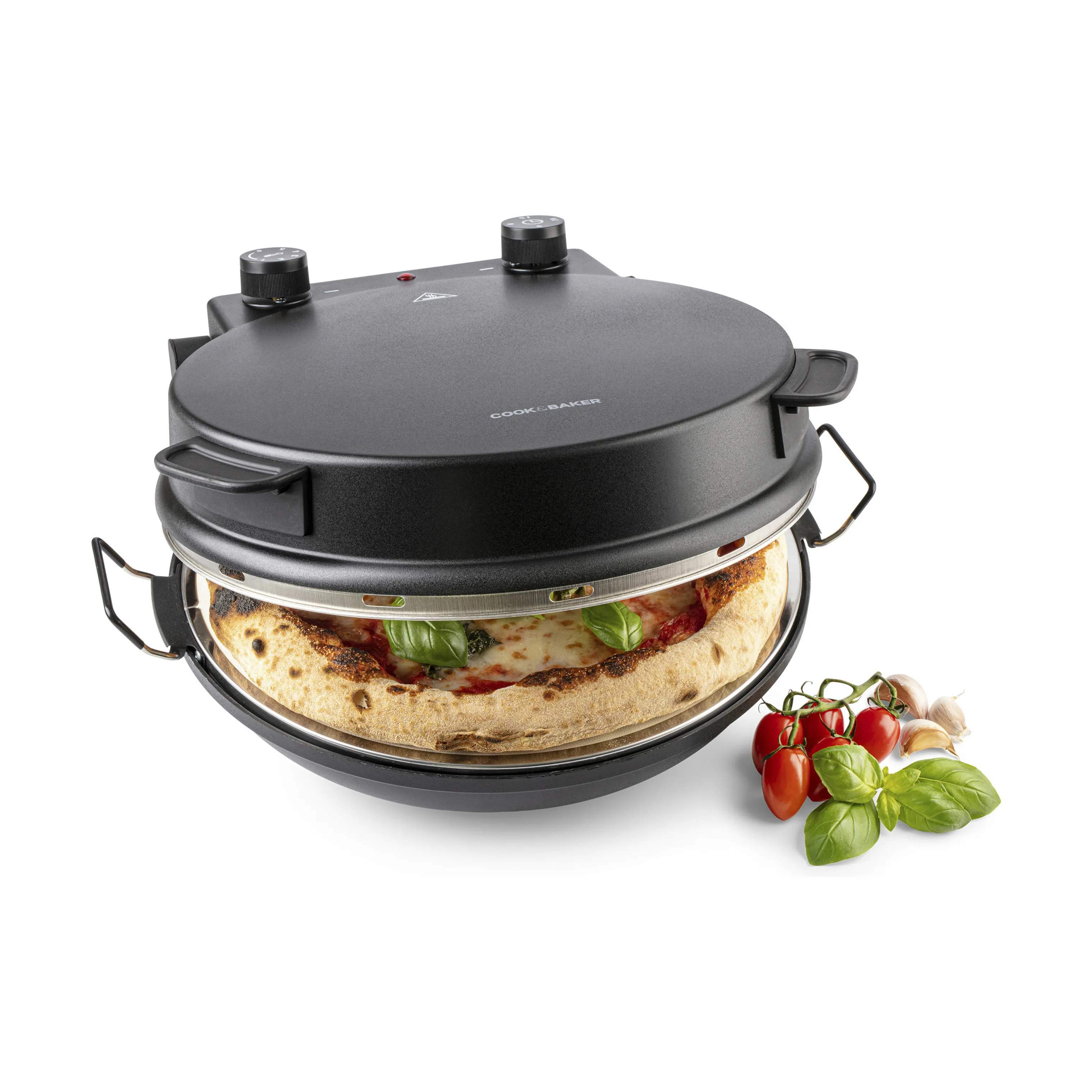 Cook & Baker Pizzaovne Pizzamaskine i Mat sort, 3