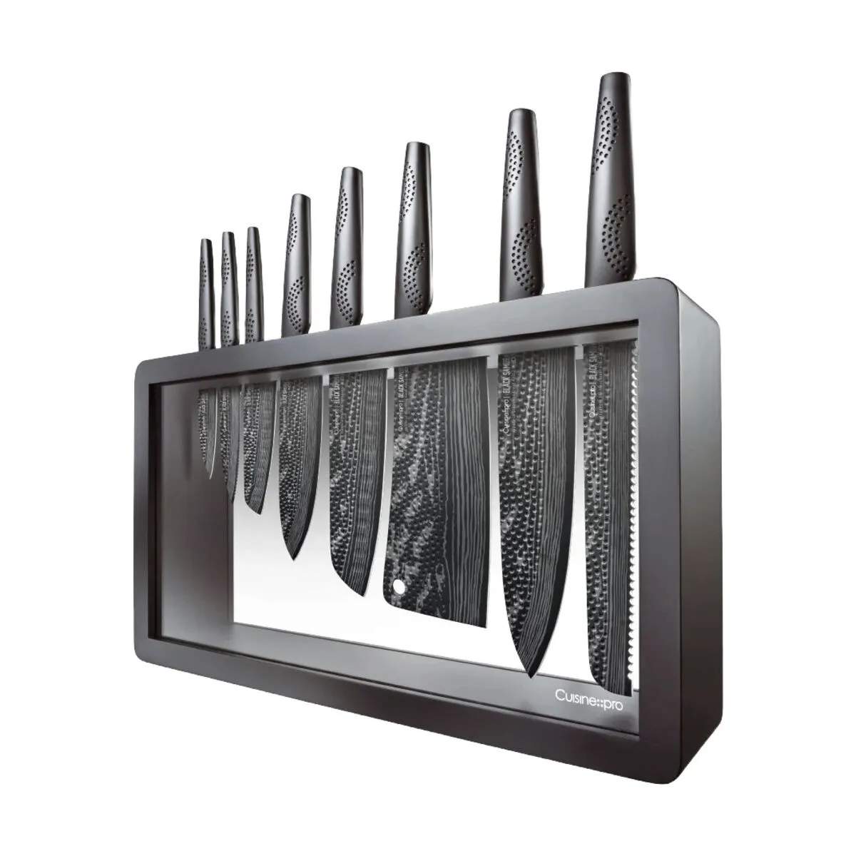 iD3® BLACK SAMURAI™  Syo Knivblok - 9 dele, sort, large