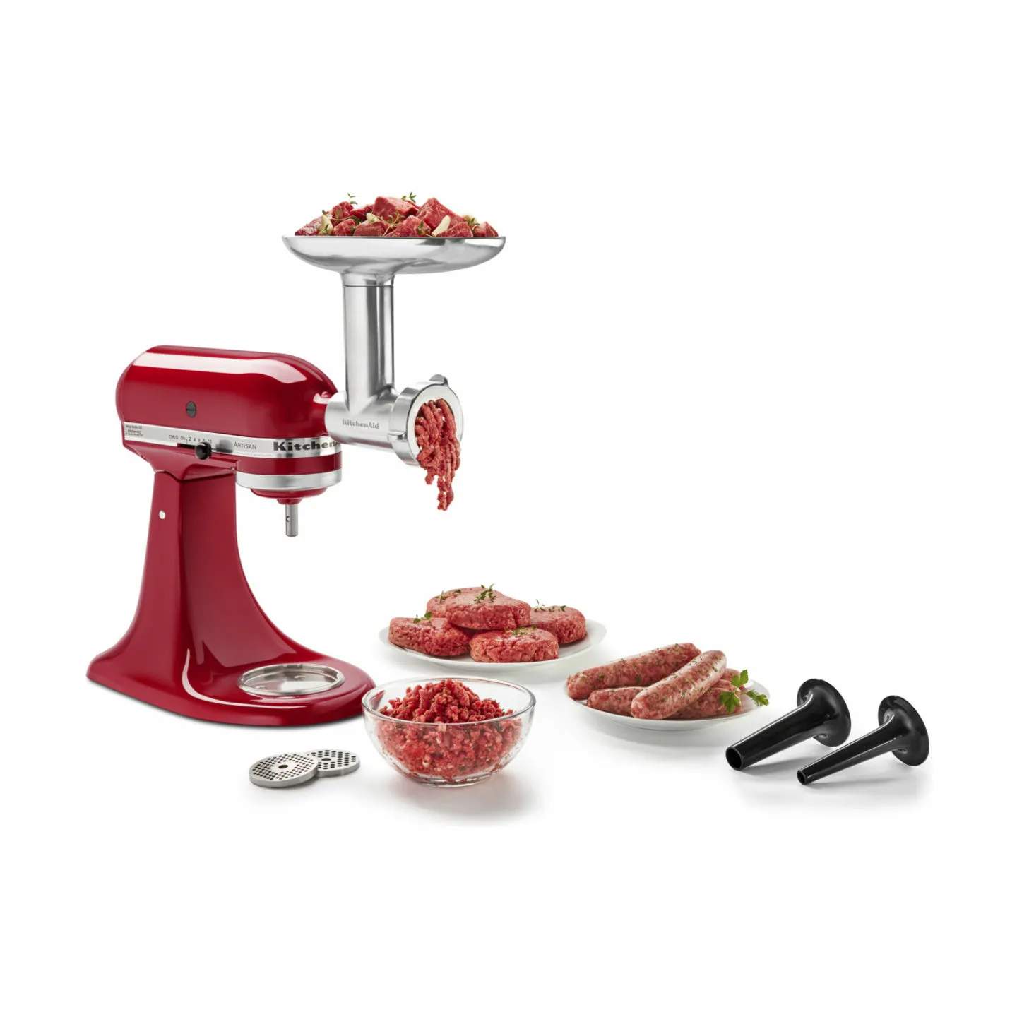 KitchenAid Tilbehør til røremaskiner Artisan Kødhakker - 9 dele i Stål, 5