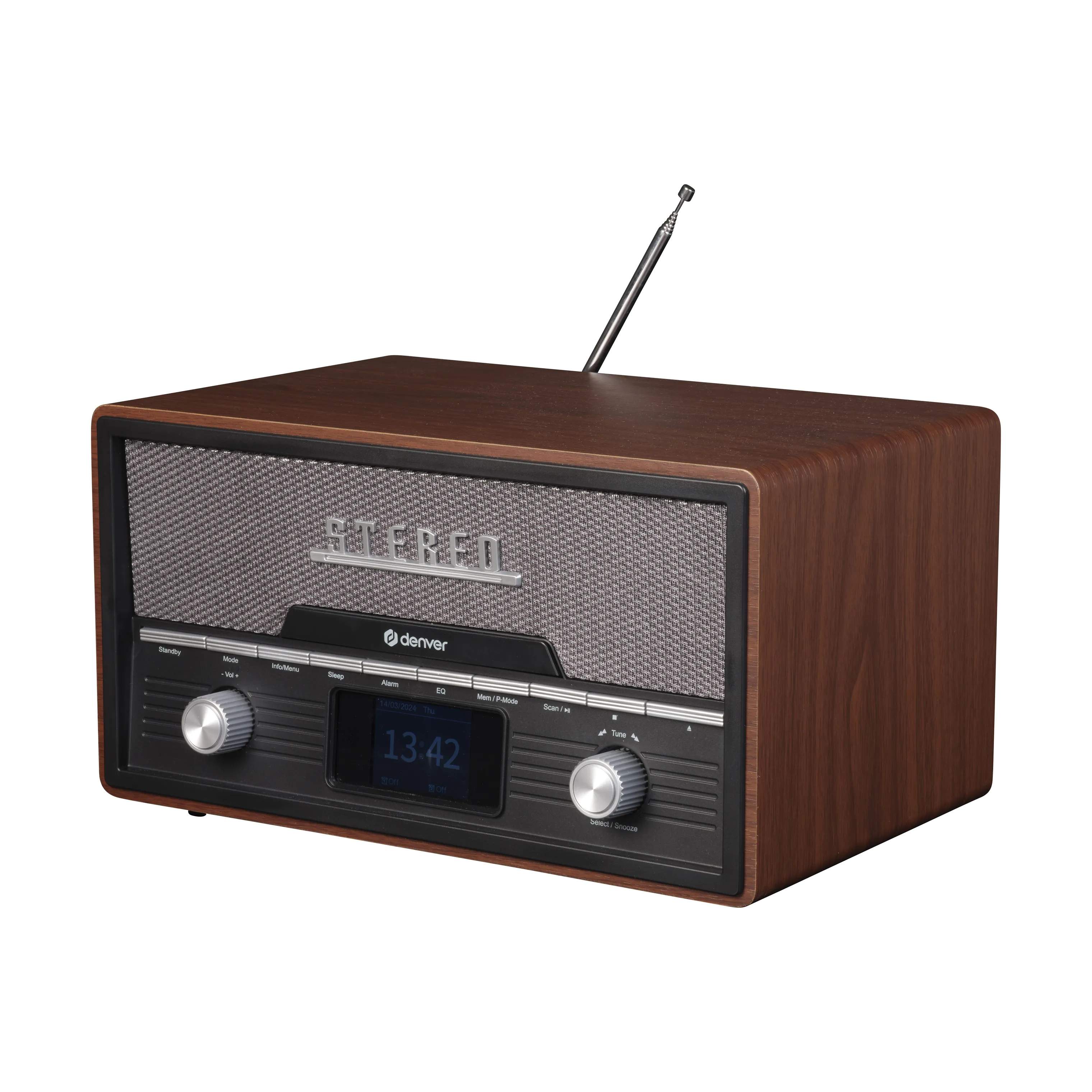 Denver Højtalere Retro Anlæg MDA-525DW i Brun, 4