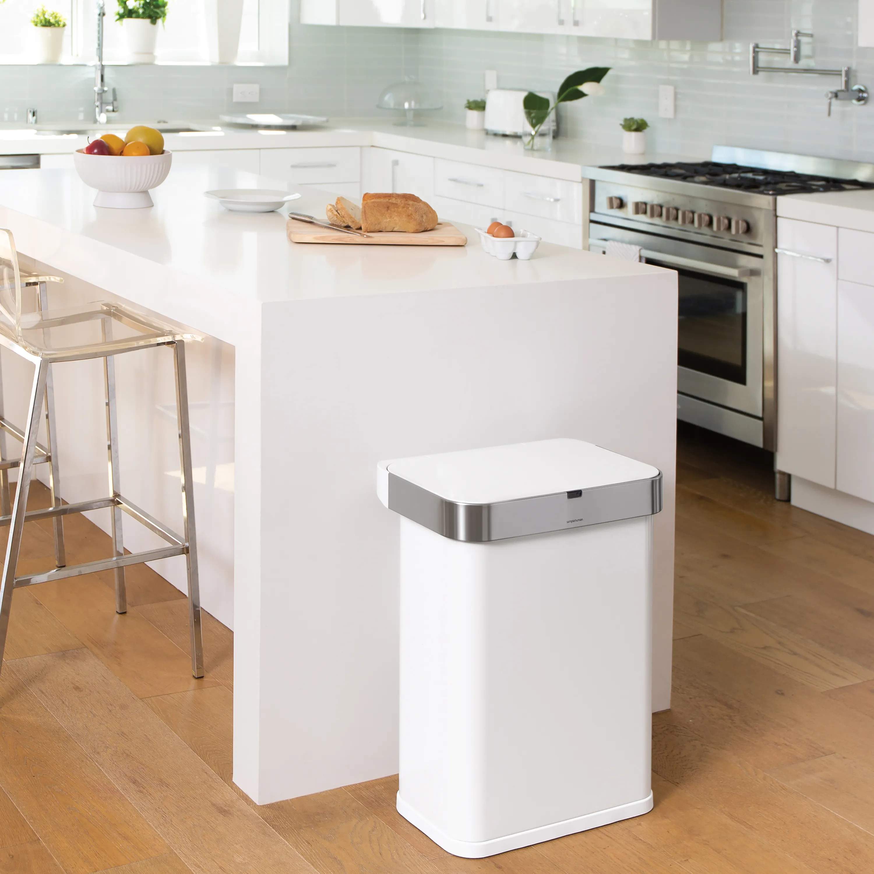 Simplehuman Spande uden pedal Affaldsspand i Hvid, 2