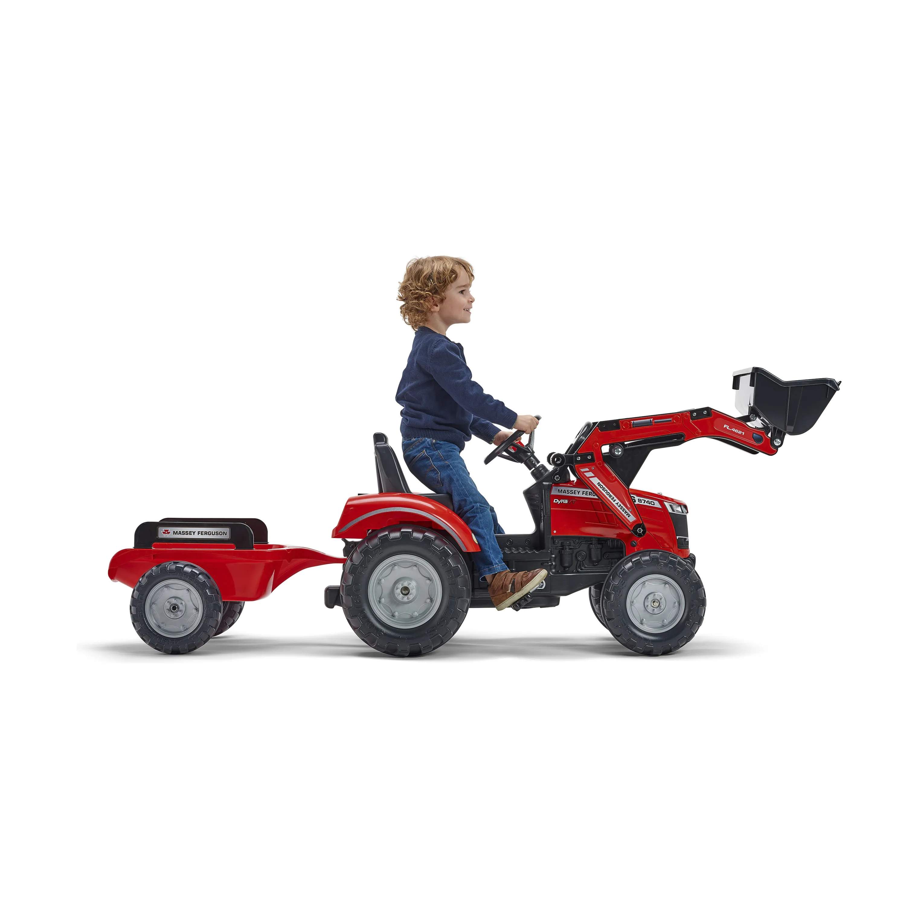 FALK Øvrig udeleg Massey Ferguson pedaltraktor i Rød, 3
