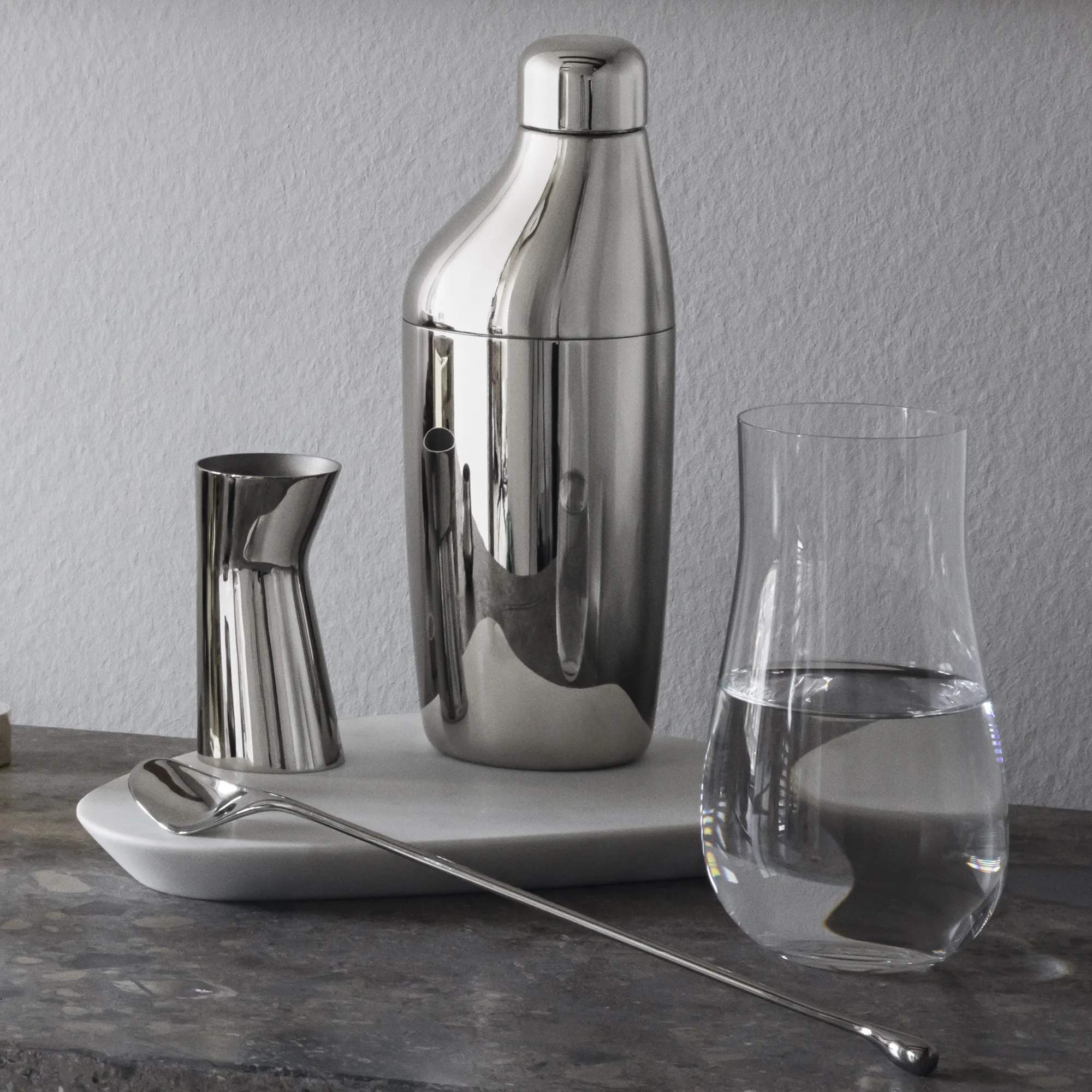 Georg Jensen Shakere Sky Barsæt - 3 dele i stål, 2