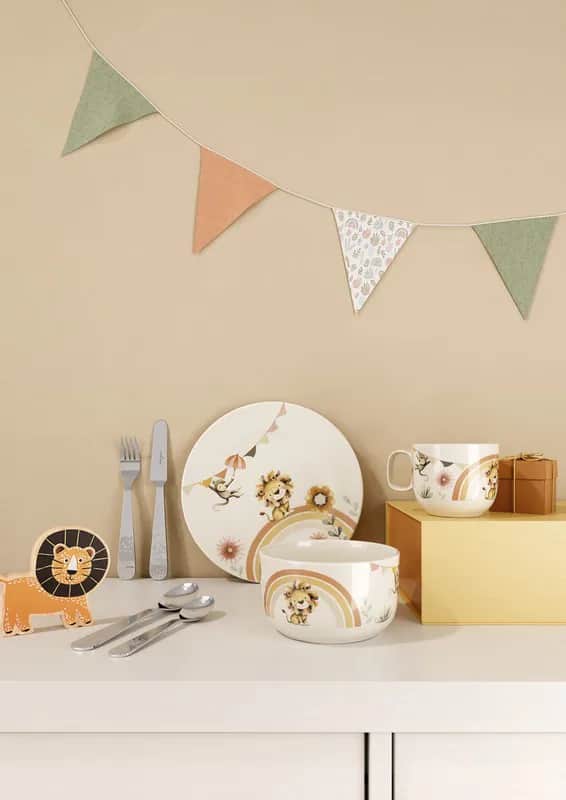 Villeroy & Boch Spisesæt Børnesæt Løve - 7 dele i Beige, 2