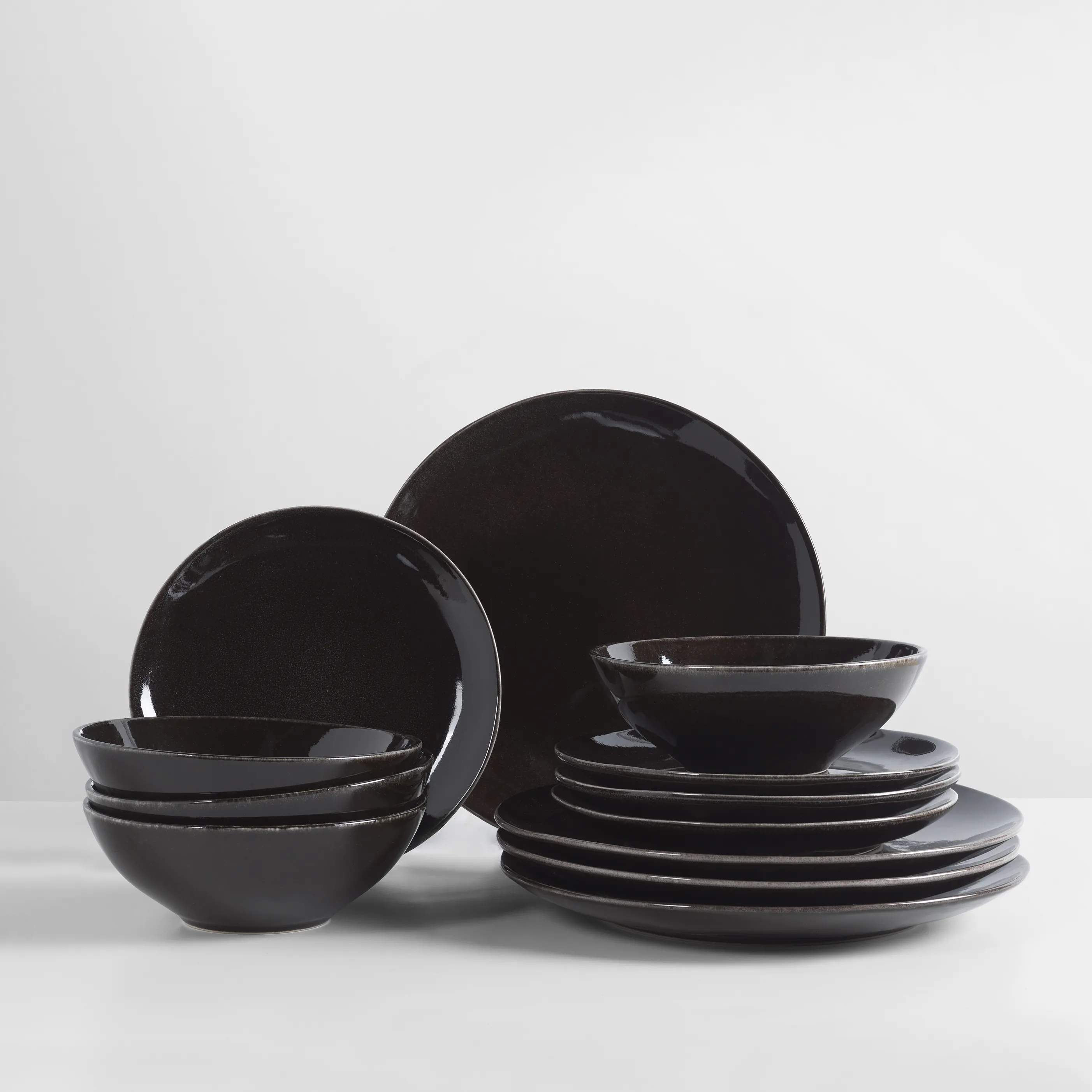 Broste Copenhagen Middagstallerkener Nordic Coal Middagssæt - 12 dele i Charcoal, 2