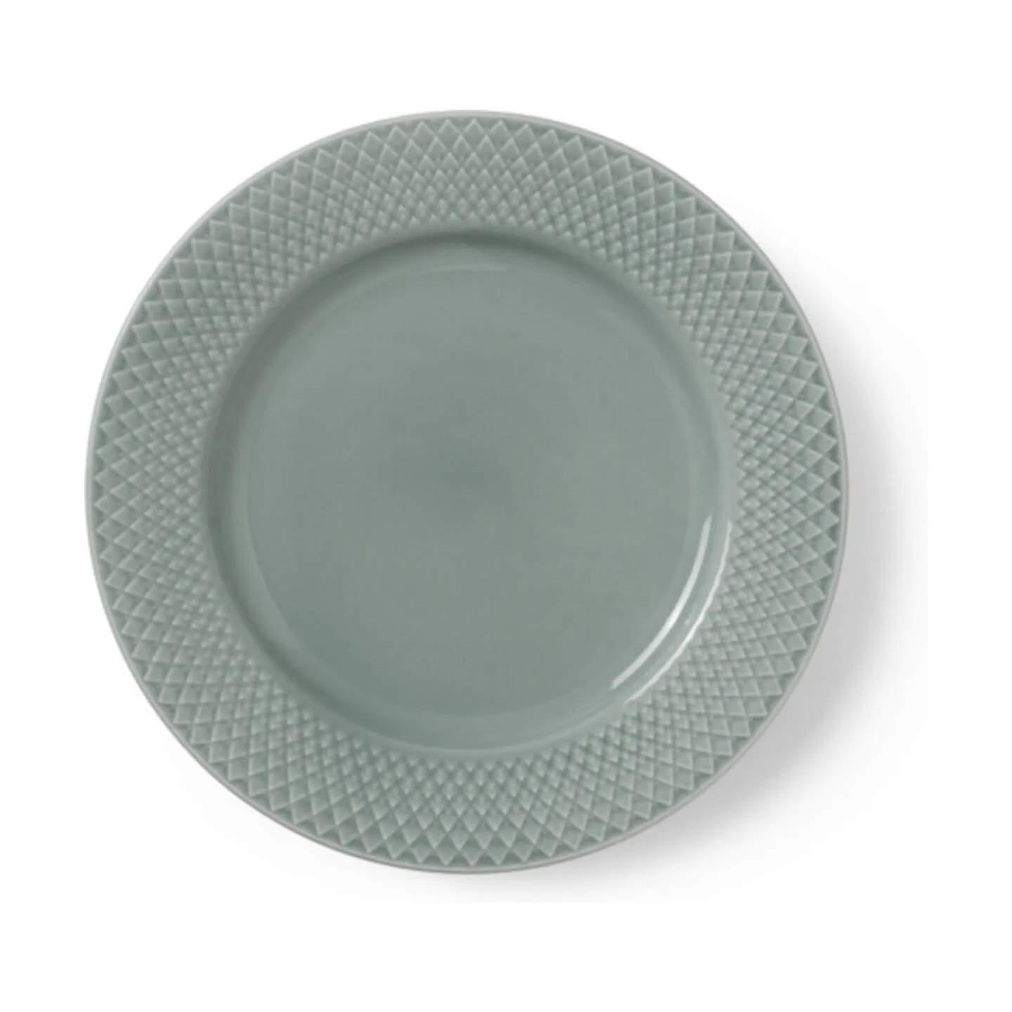 Lyngby Porcelæn Frokosttallerkener Rhombe Earth Frokosttallerken i Moss, 1