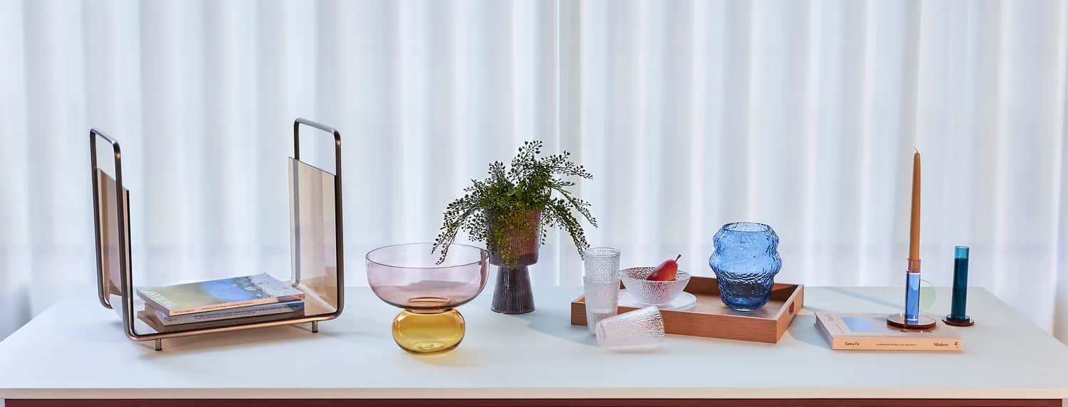 Hübsch Vaser Show Vase i Lyserød/Ravfarve, 4