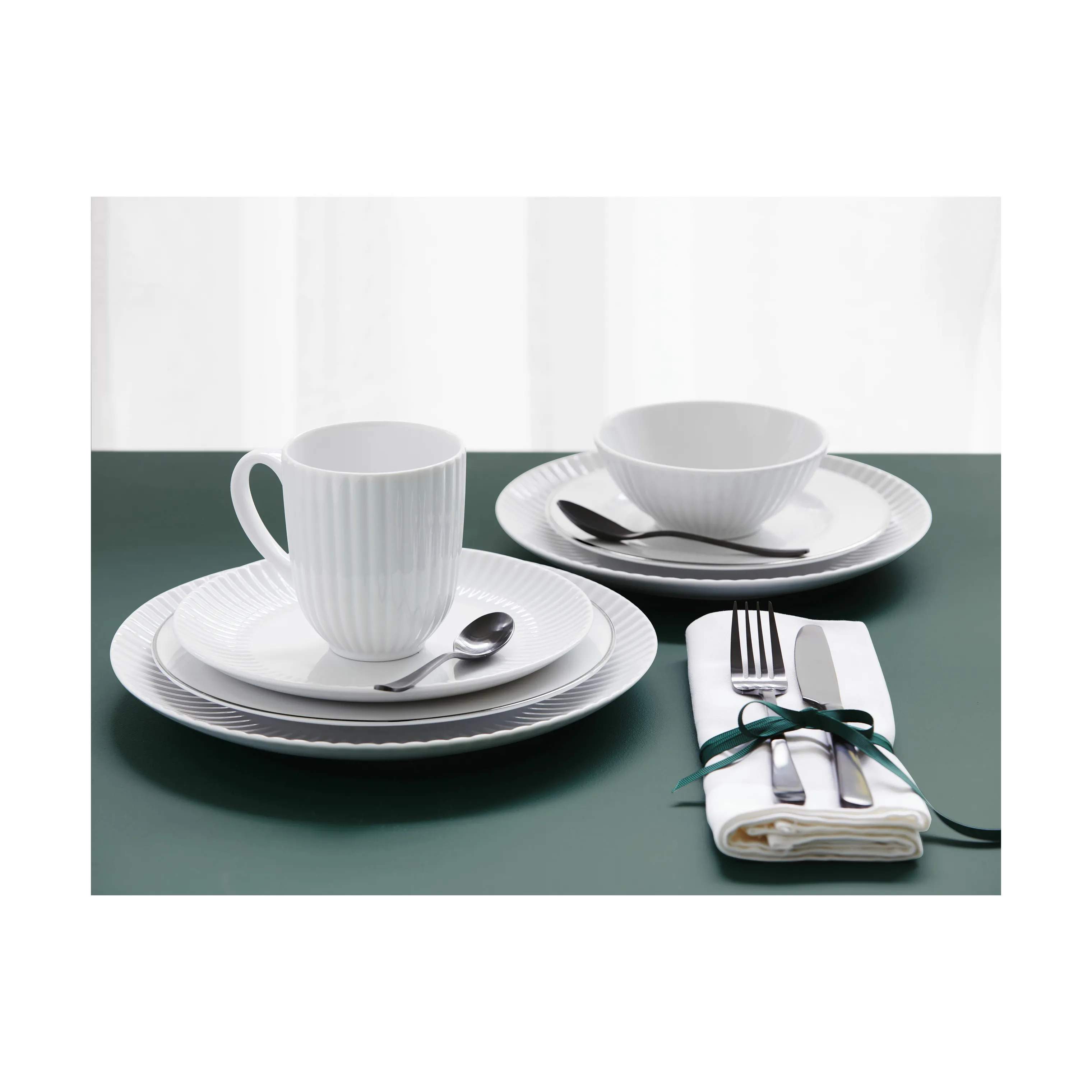 CASA Living Middagstallerkener Daisy Middagstallerken i Hvid, 27 cm, 4
