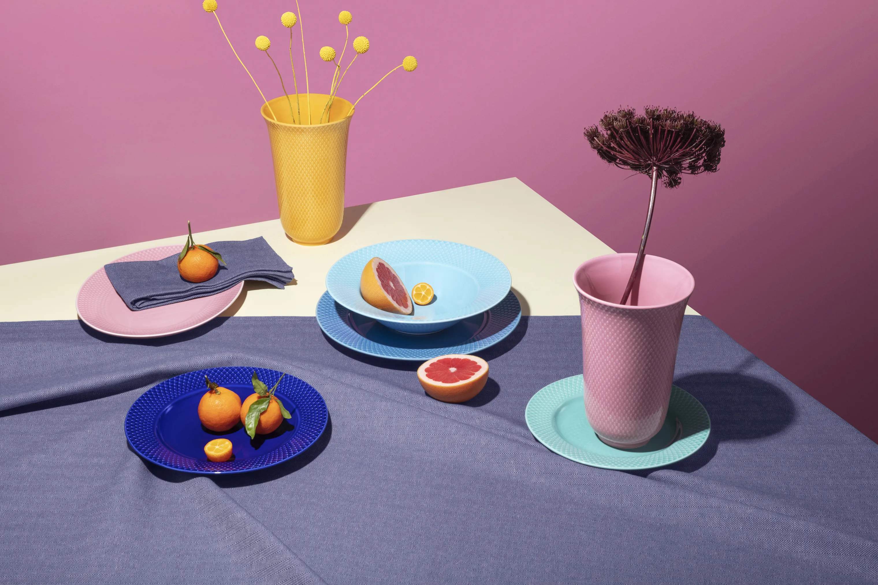 Lyngby Porcelæn Vaser Rhombe Color Vase i rosa, 4