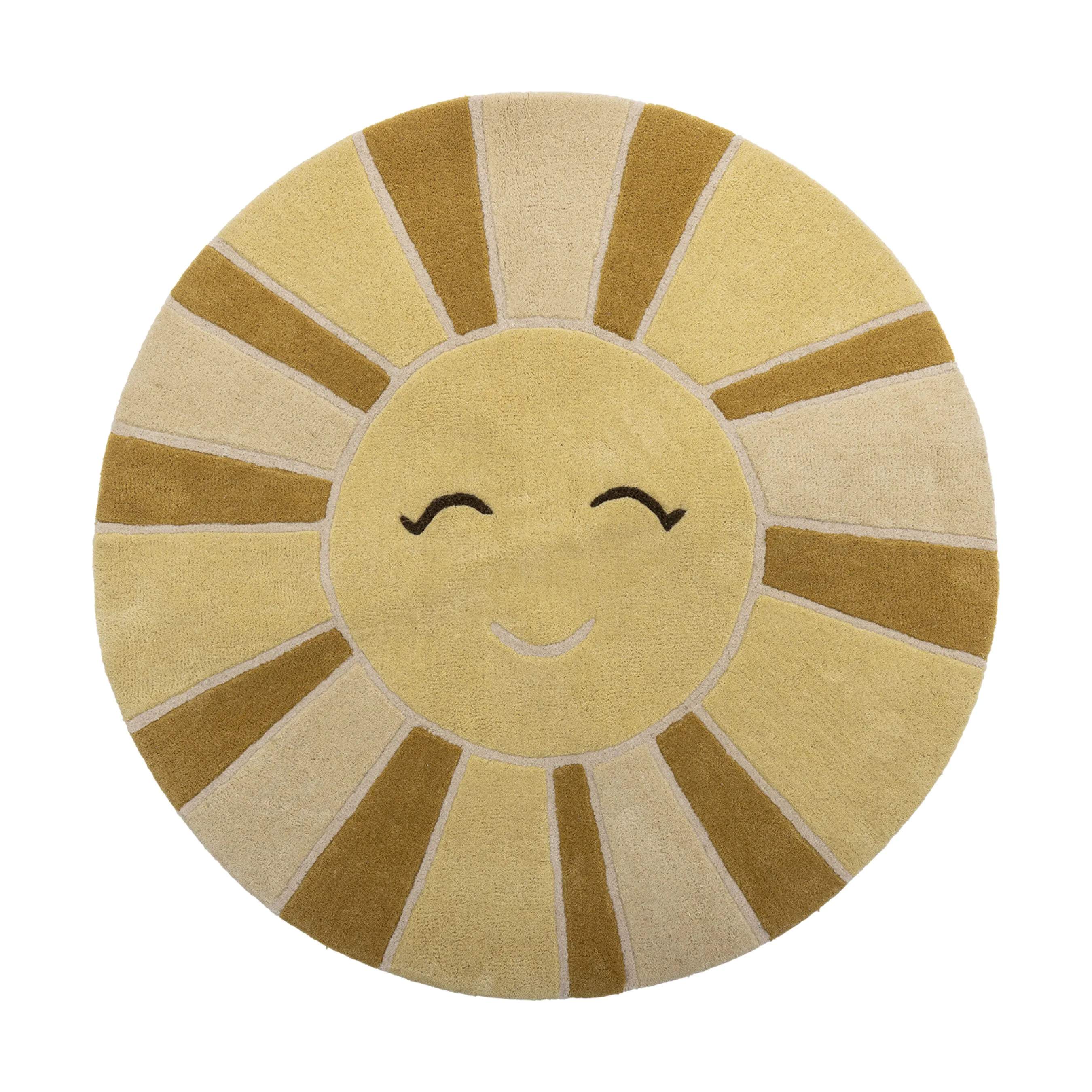 Bloomingville Mini Gulvtæpper Sun Tæppe i Gul, 1