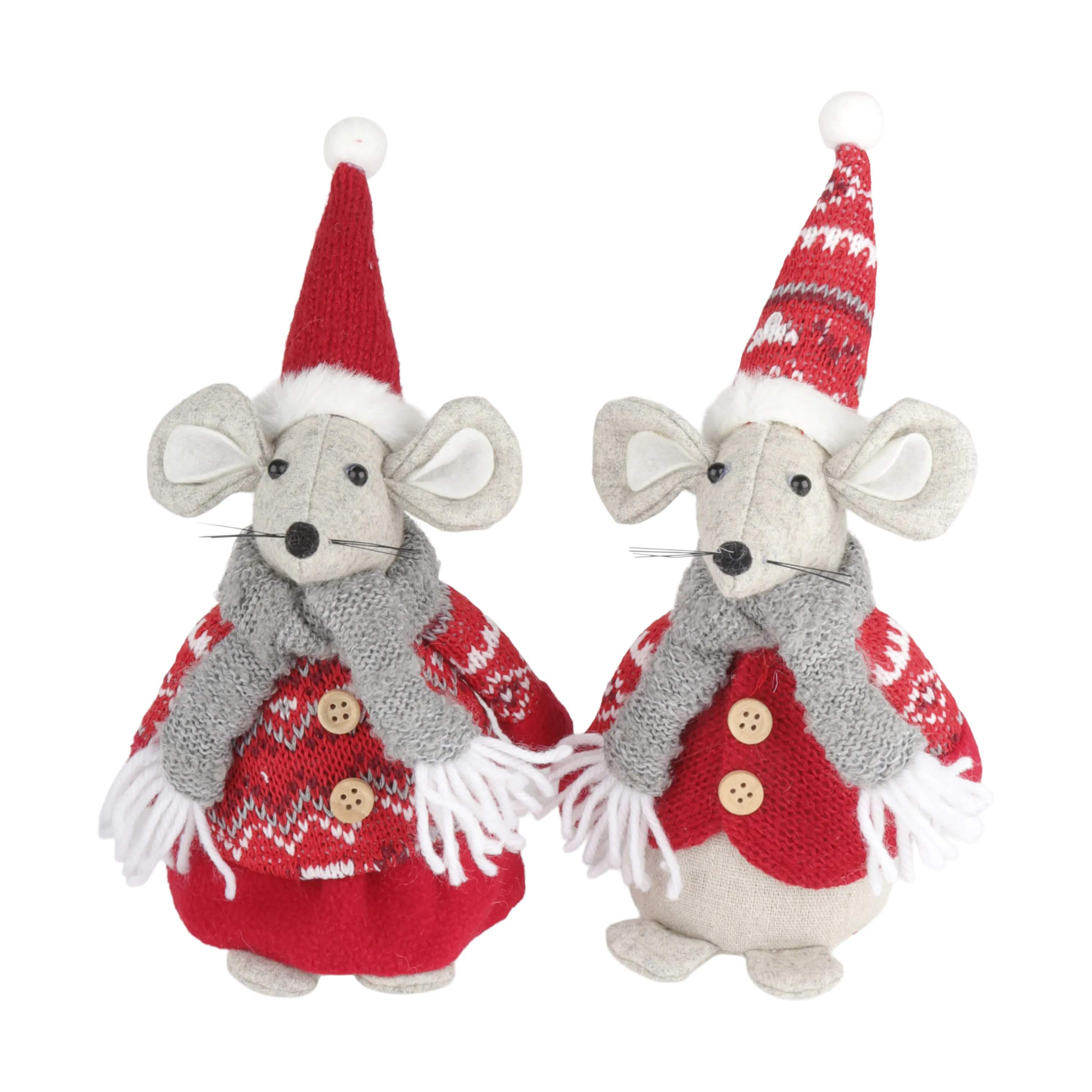 Casa Christmas Julefigurer Nissemus i Rød/hvid/grå med bluse, 2